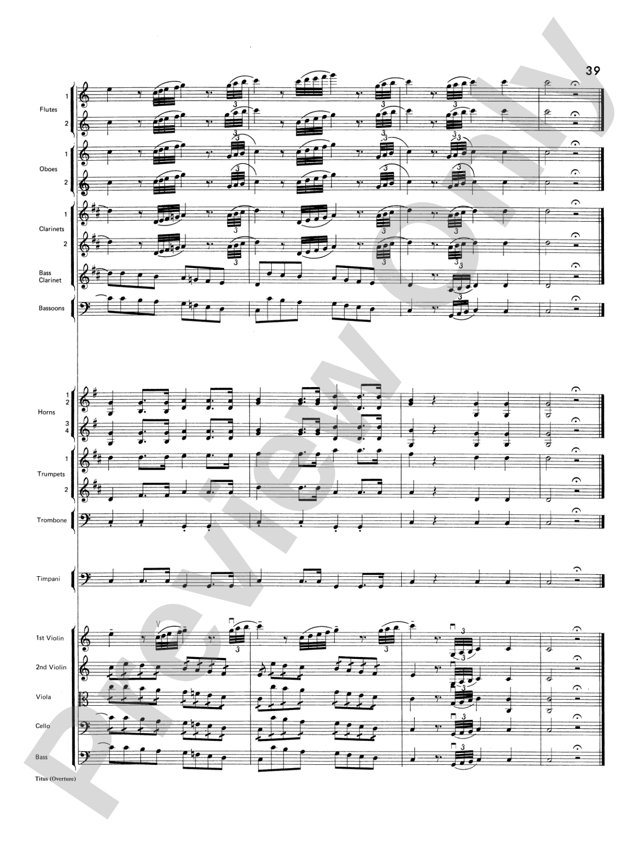 Titus Overture: Score