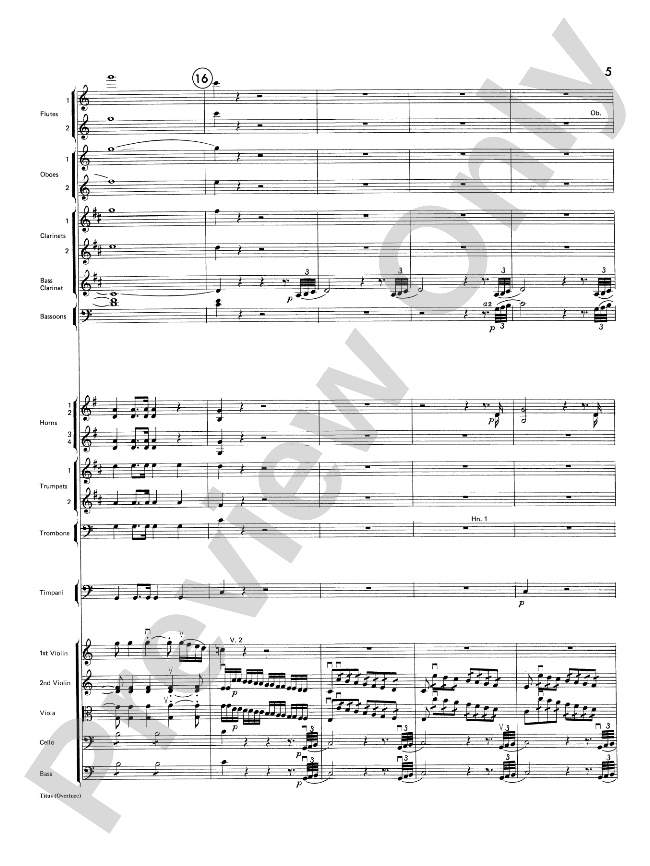 Titus Overture: Score