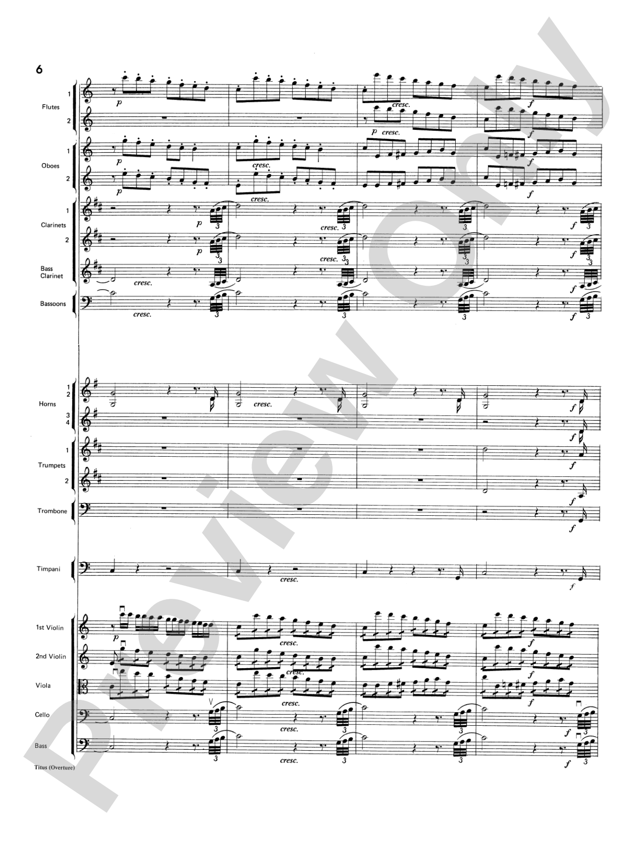Titus Overture: Score