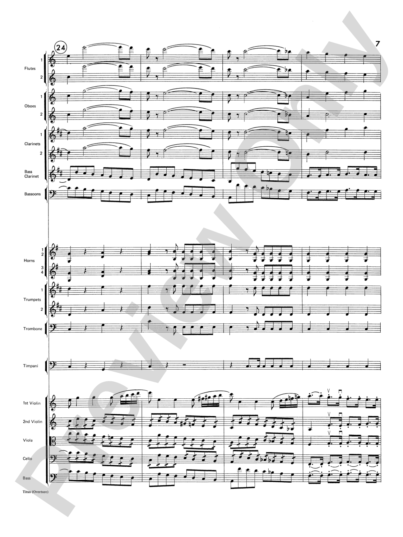 Titus Overture: Score