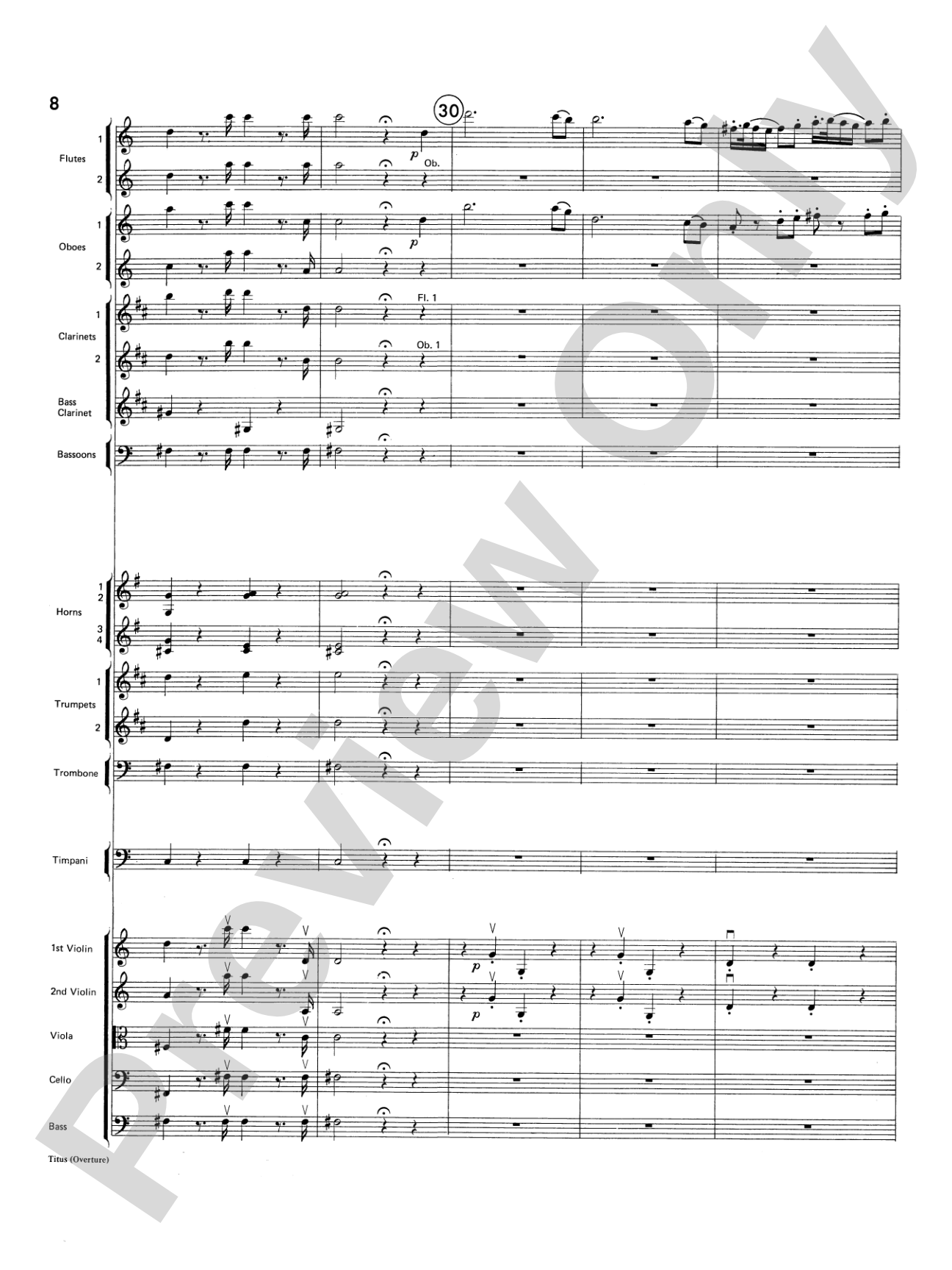 Titus Overture: Score