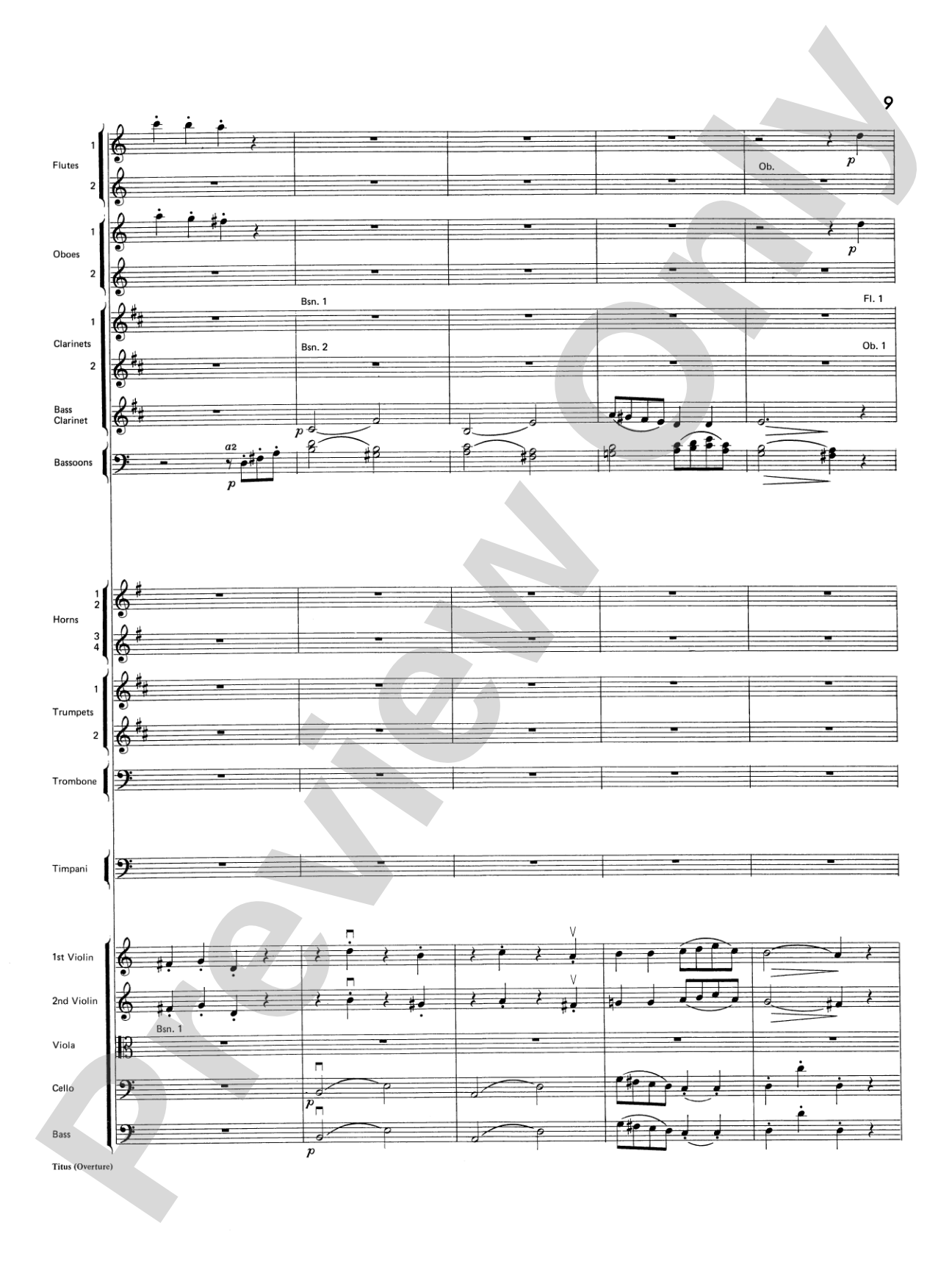 Titus Overture: Score