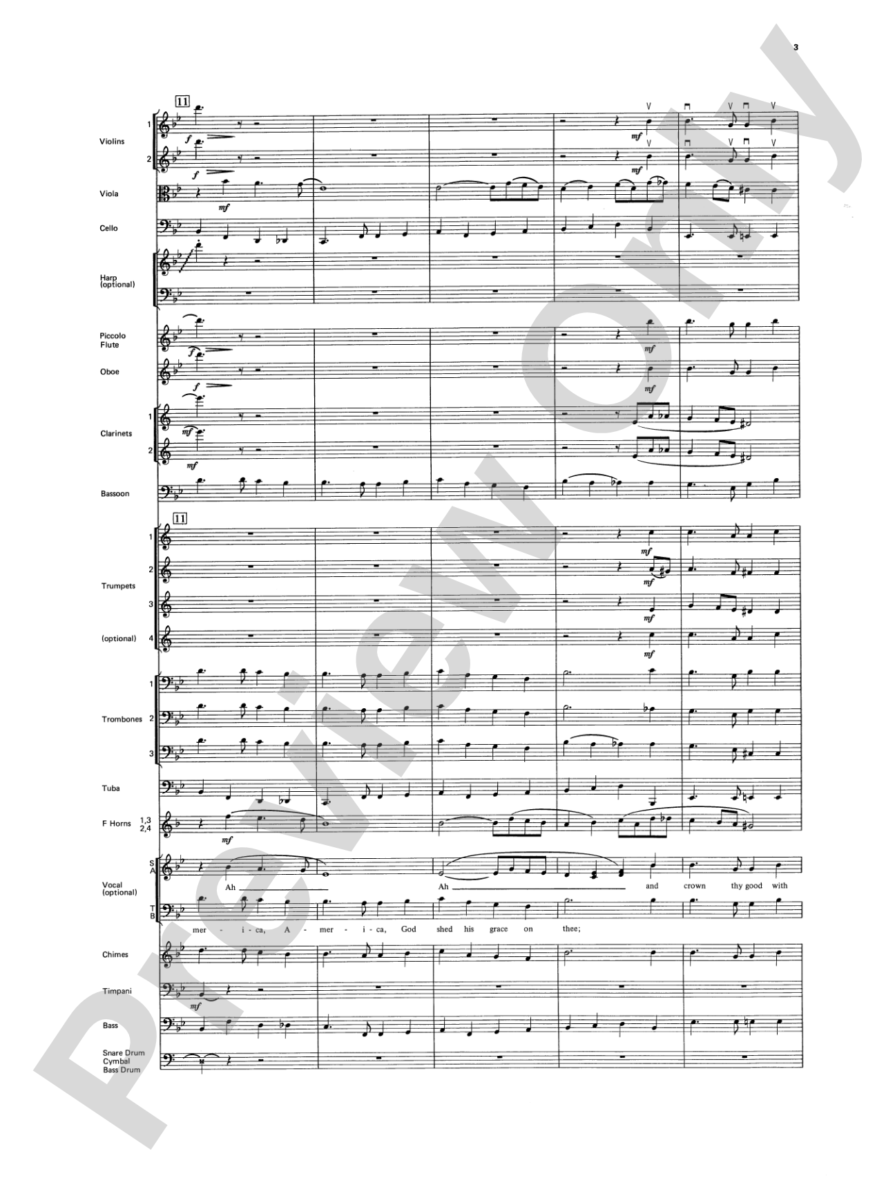 America! Patriotic Themes (as played at Disney World): Full Orchestra Conductor Score & Parts