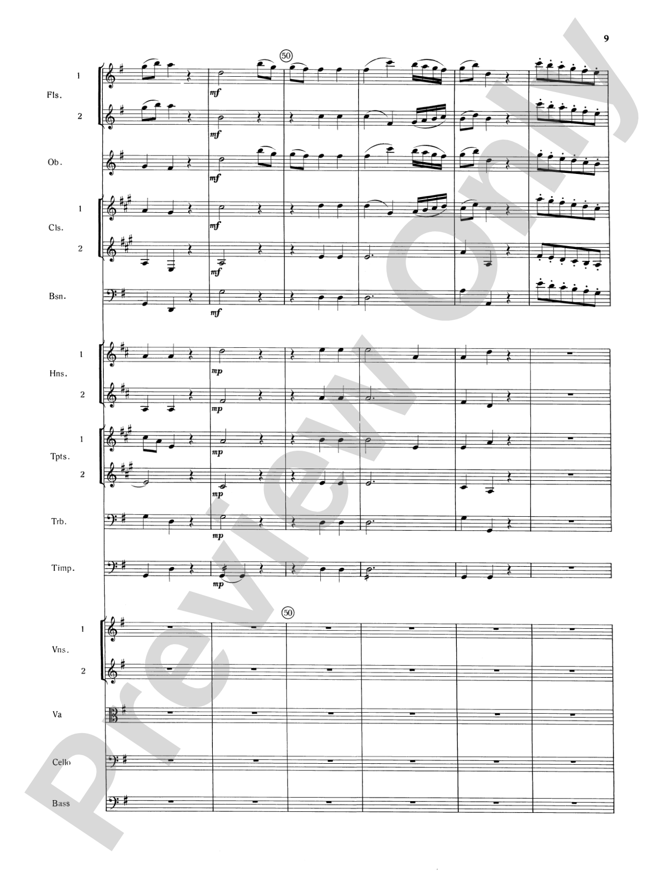 Mozart's Symphony No. 25 in G Minor, 3rd & 4th Movements: Full Orchestra Conductor Score & Parts