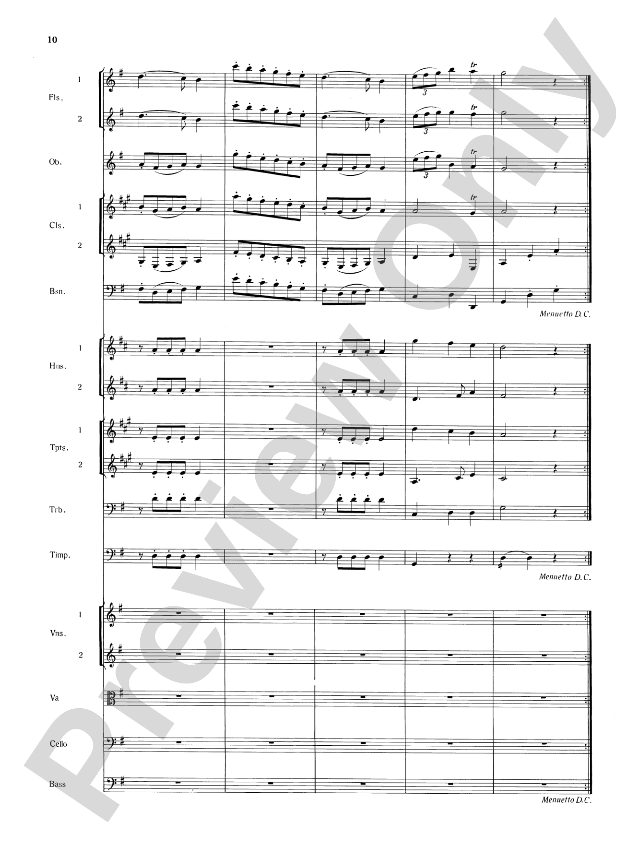 Mozart's Symphony No. 25 in G Minor, 3rd & 4th Movements: Full Orchestra Conductor Score & Parts