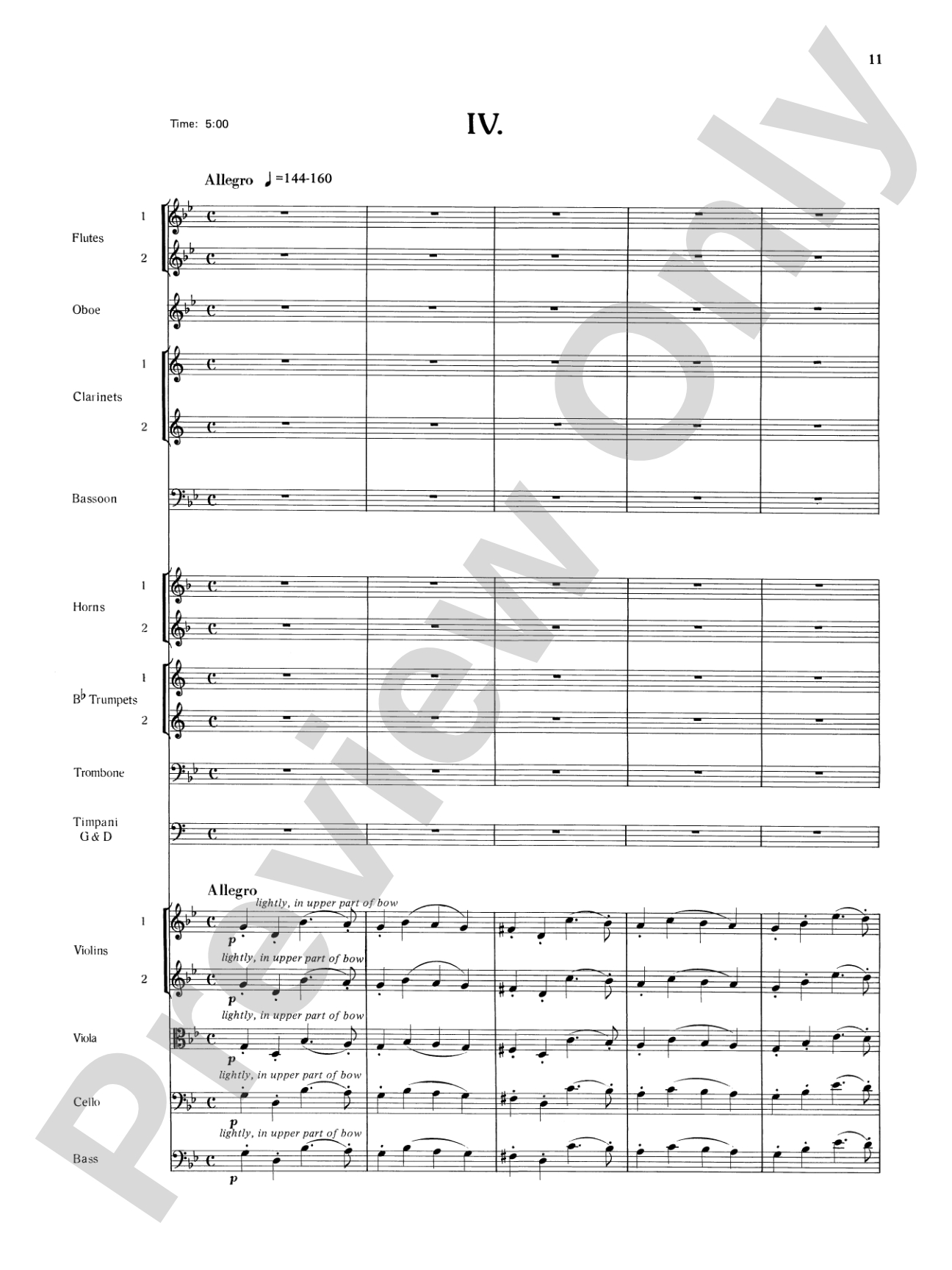 Mozart's Symphony No. 25 in G Minor, 3rd & 4th Movements: Full Orchestra Conductor Score & Parts