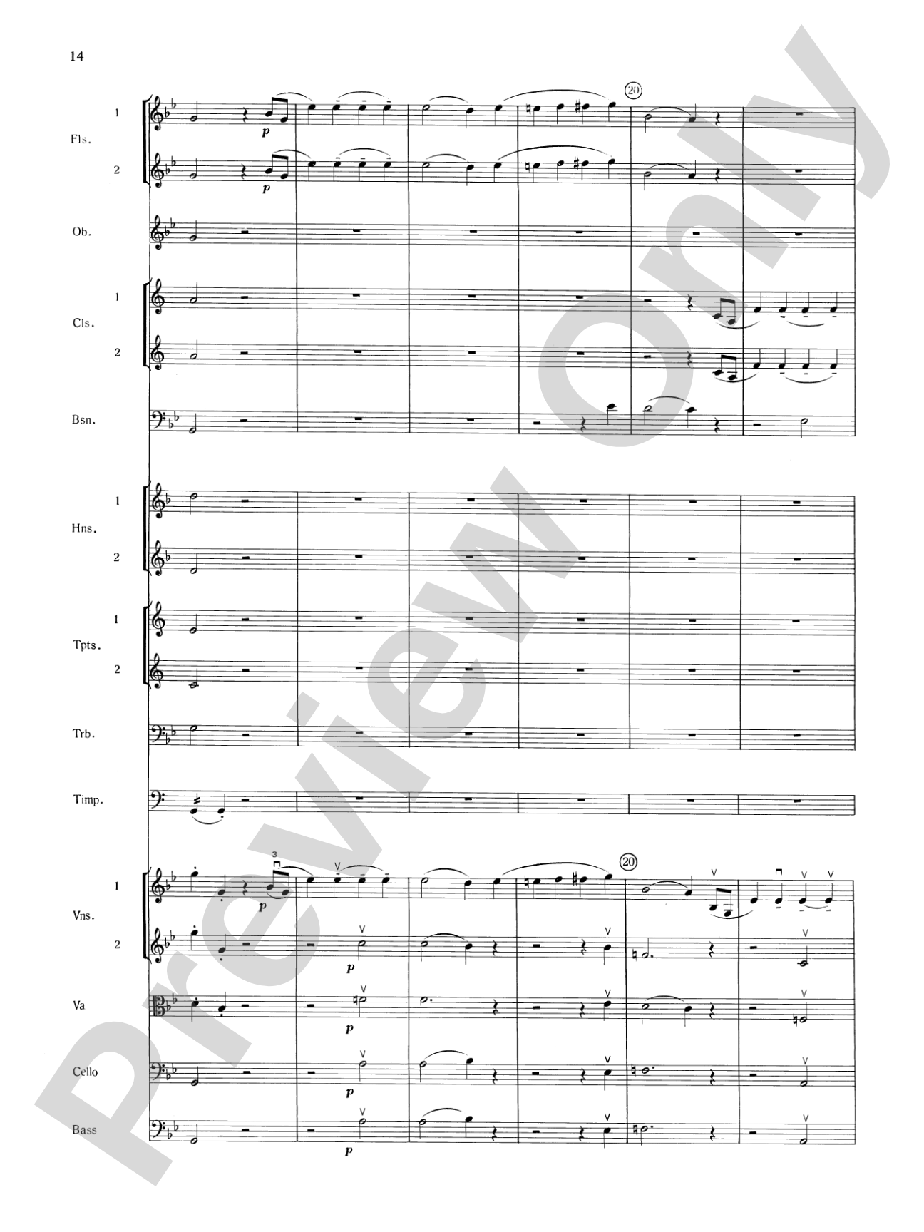 Mozart's Symphony No. 25 in G Minor, 3rd & 4th Movements: Full Orchestra Conductor Score & Parts