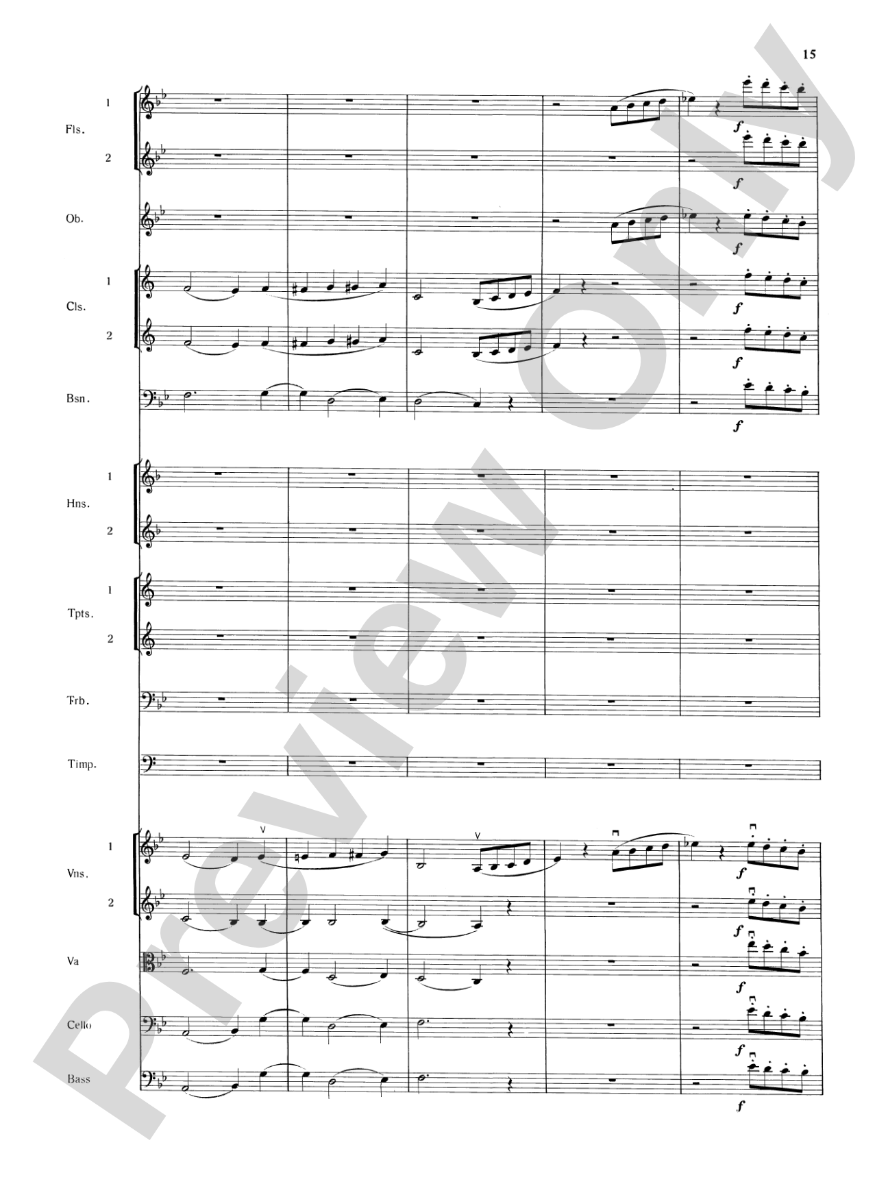 Mozart's Symphony No. 25 in G Minor, 3rd & 4th Movements: Full Orchestra Conductor Score & Parts