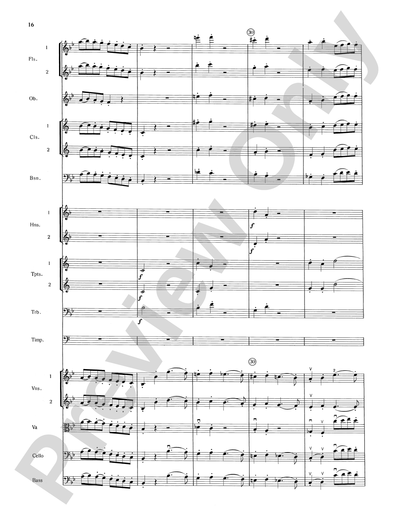 Mozart's Symphony No. 25 in G Minor, 3rd & 4th Movements: Full Orchestra Conductor Score & Parts