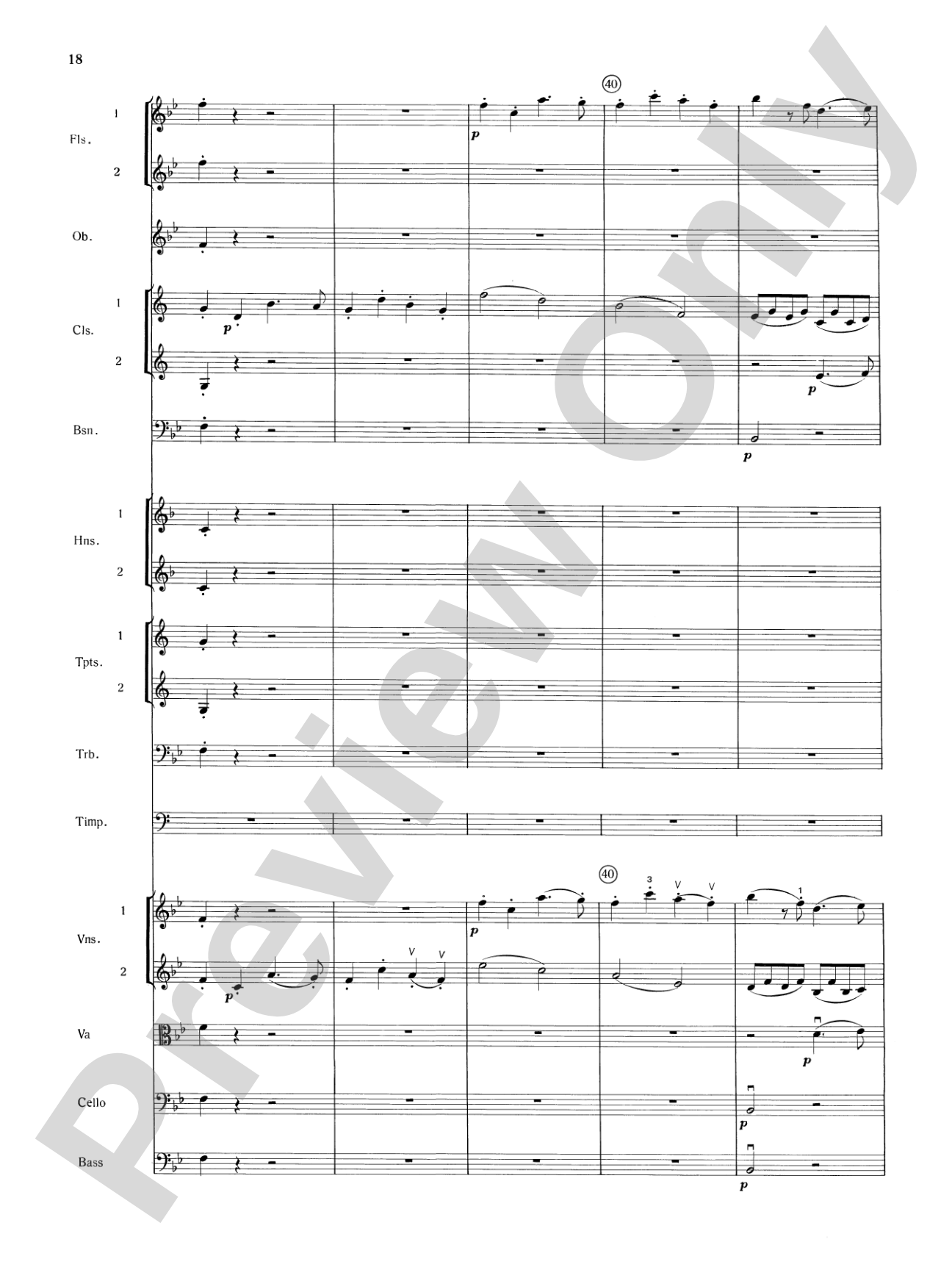 Mozart's Symphony No. 25 in G Minor, 3rd & 4th Movements: Full Orchestra Conductor Score & Parts