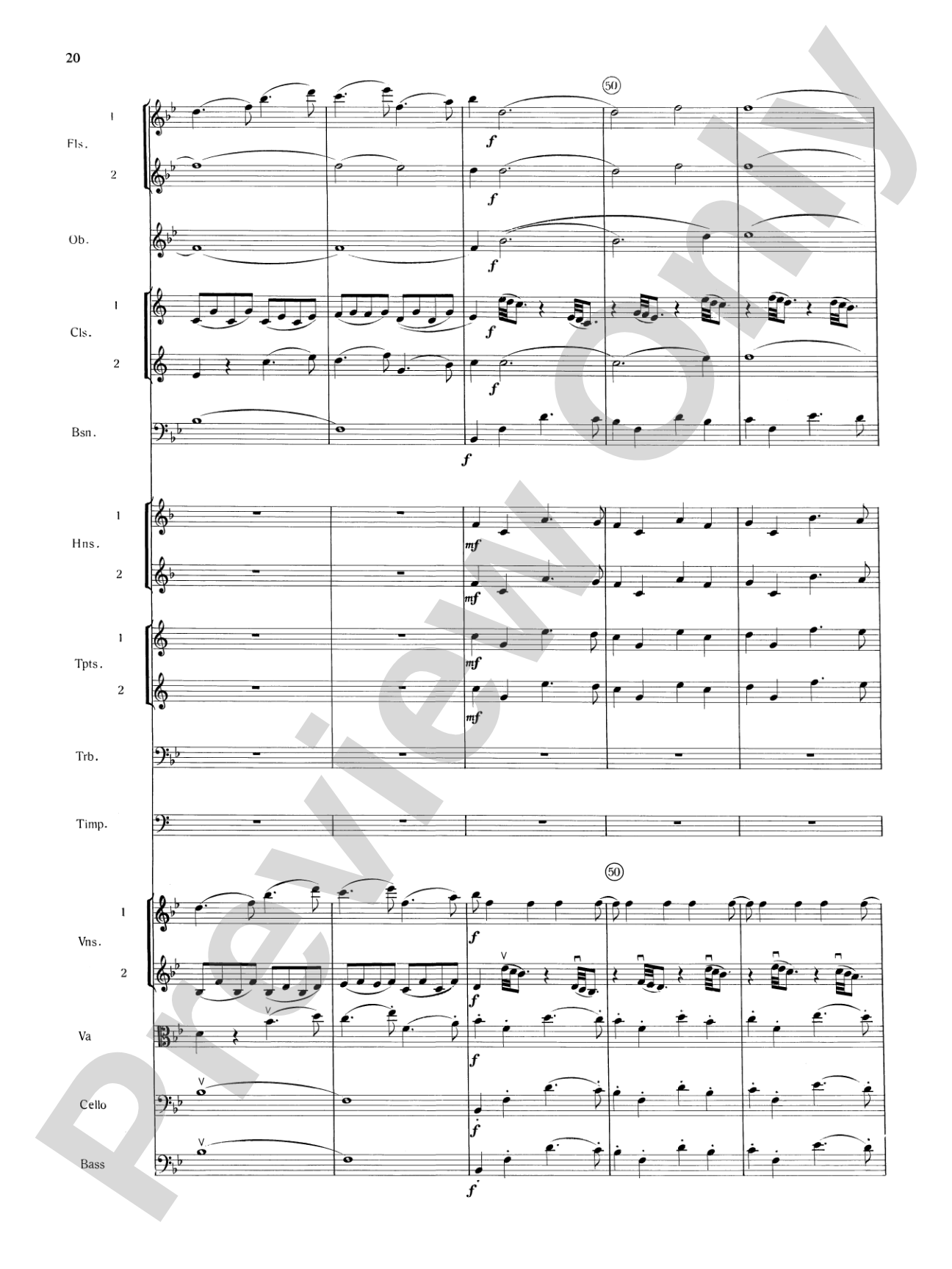 Mozart's Symphony No. 25 in G Minor, 3rd & 4th Movements: Full Orchestra Conductor Score & Parts