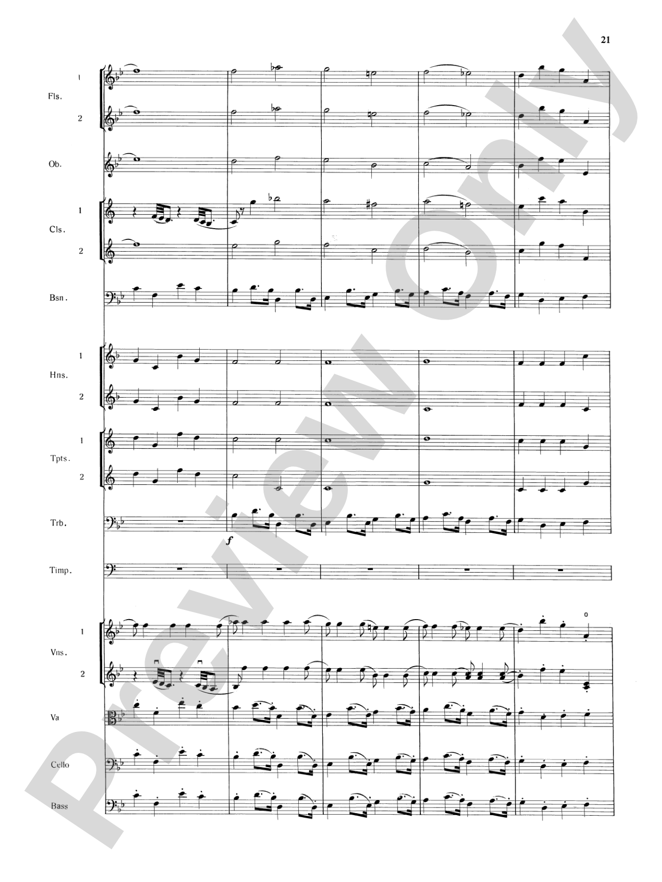 Mozart's Symphony No. 25 in G Minor, 3rd & 4th Movements: Full Orchestra Conductor Score & Parts