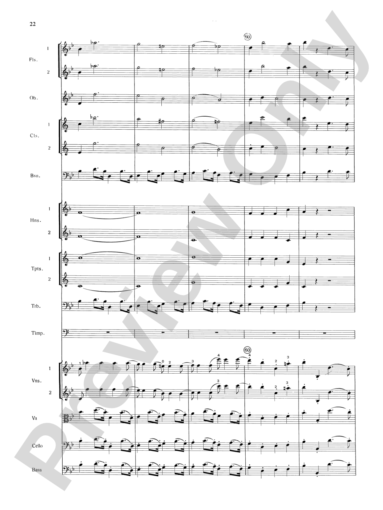Mozart's Symphony No. 25 in G Minor, 3rd & 4th Movements: Full Orchestra Conductor Score & Parts