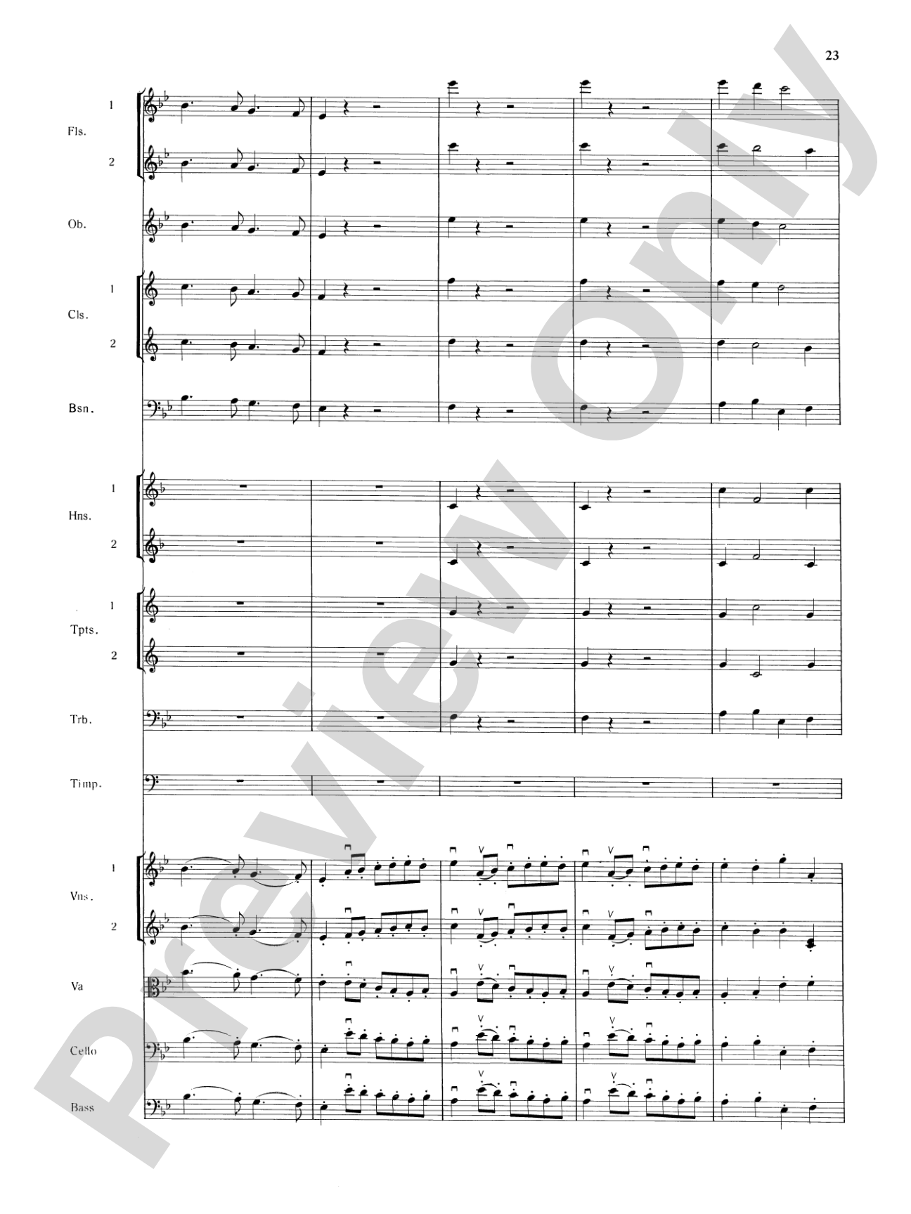 Mozart's Symphony No. 25 in G Minor, 3rd & 4th Movements: Full Orchestra Conductor Score & Parts