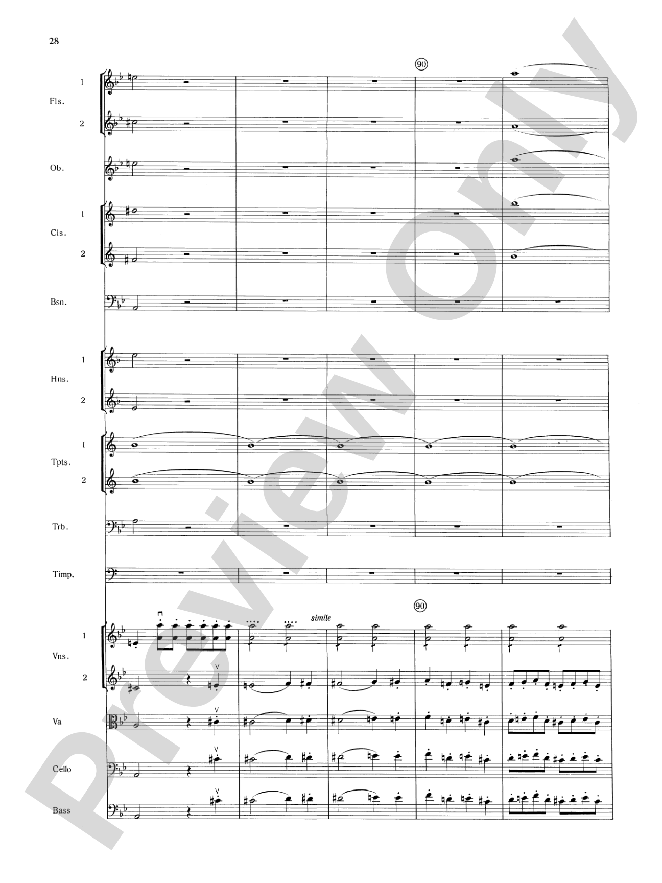 Mozart's Symphony No. 25 in G Minor, 3rd & 4th Movements: Full Orchestra Conductor Score & Parts