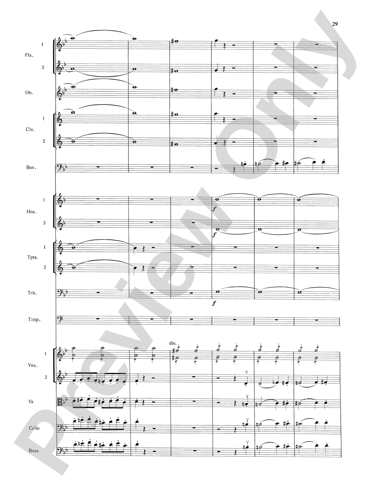Mozart's Symphony No. 25 in G Minor, 3rd & 4th Movements: Full Orchestra Conductor Score & Parts