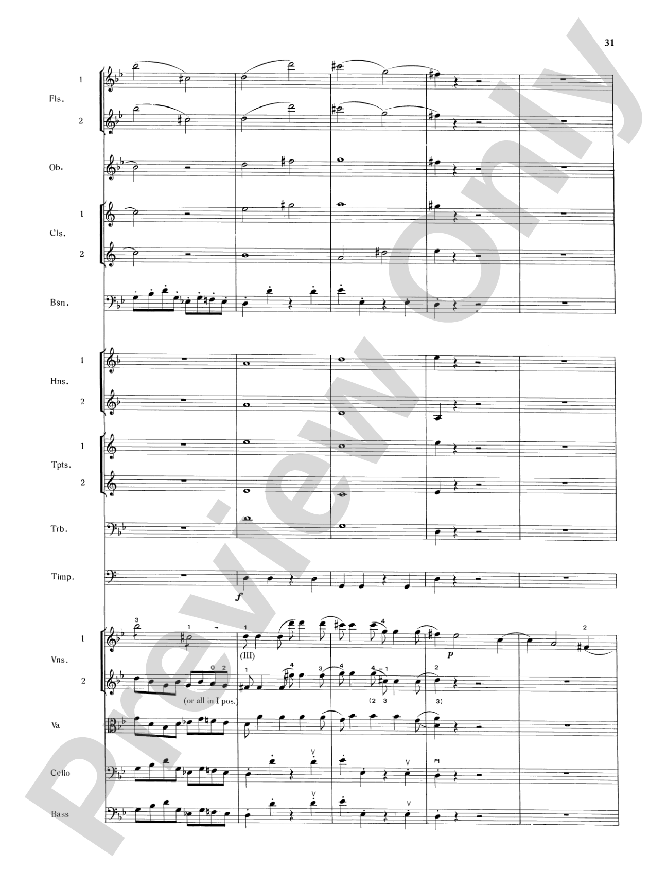 Mozart's Symphony No. 25 in G Minor, 3rd & 4th Movements: Full Orchestra Conductor Score & Parts