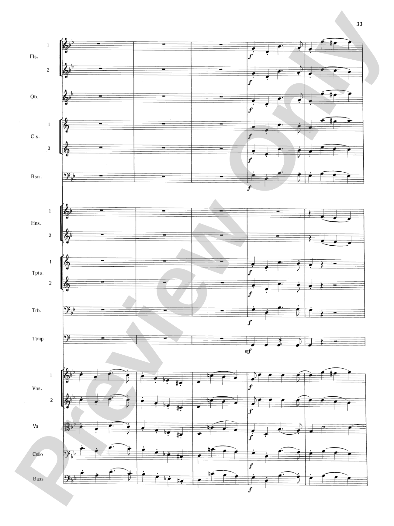 Mozart's Symphony No. 25 in G Minor, 3rd & 4th Movements: Full Orchestra Conductor Score & Parts