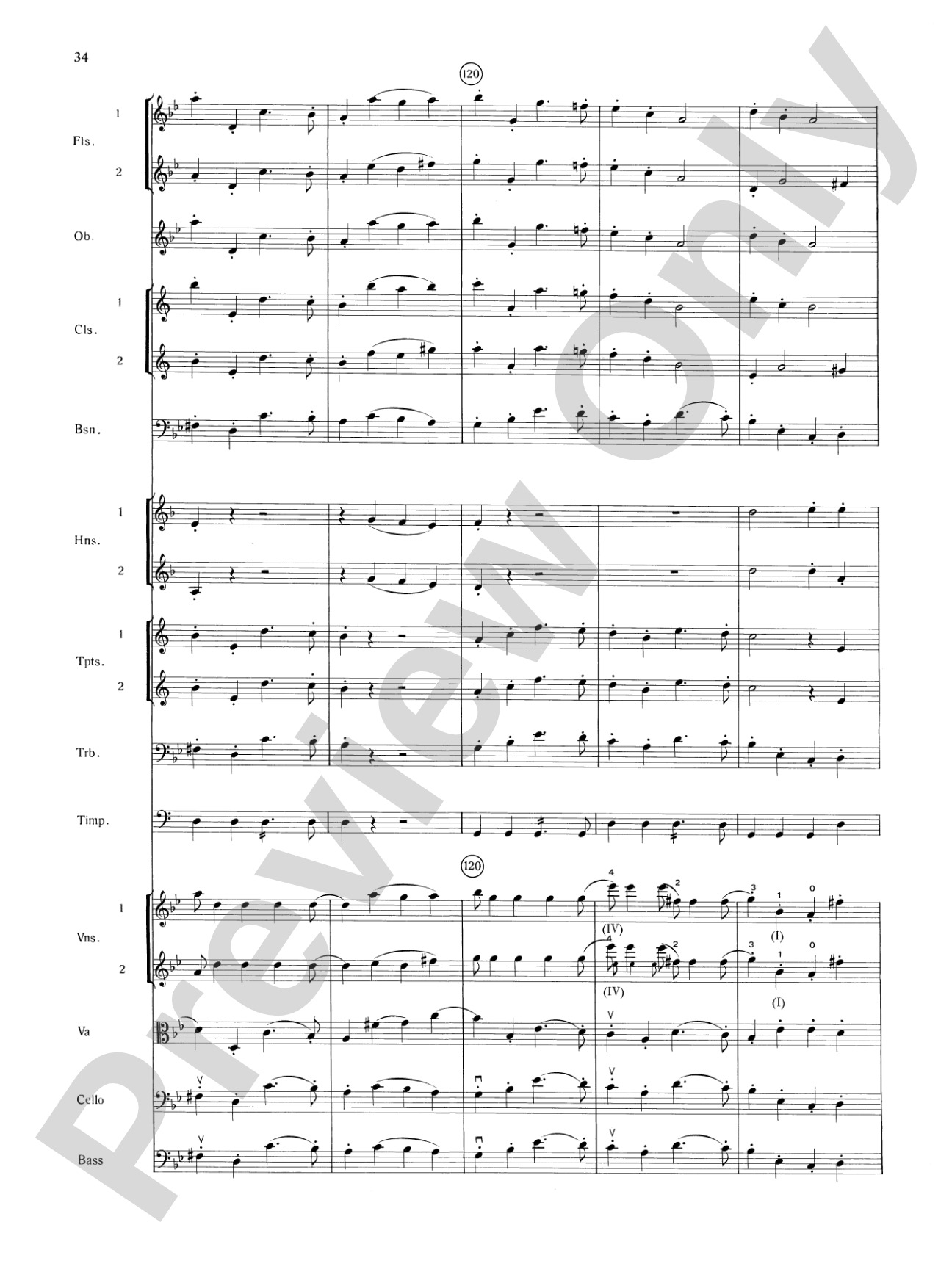 Mozart's Symphony No. 25 in G Minor, 3rd & 4th Movements: Full Orchestra Conductor Score & Parts