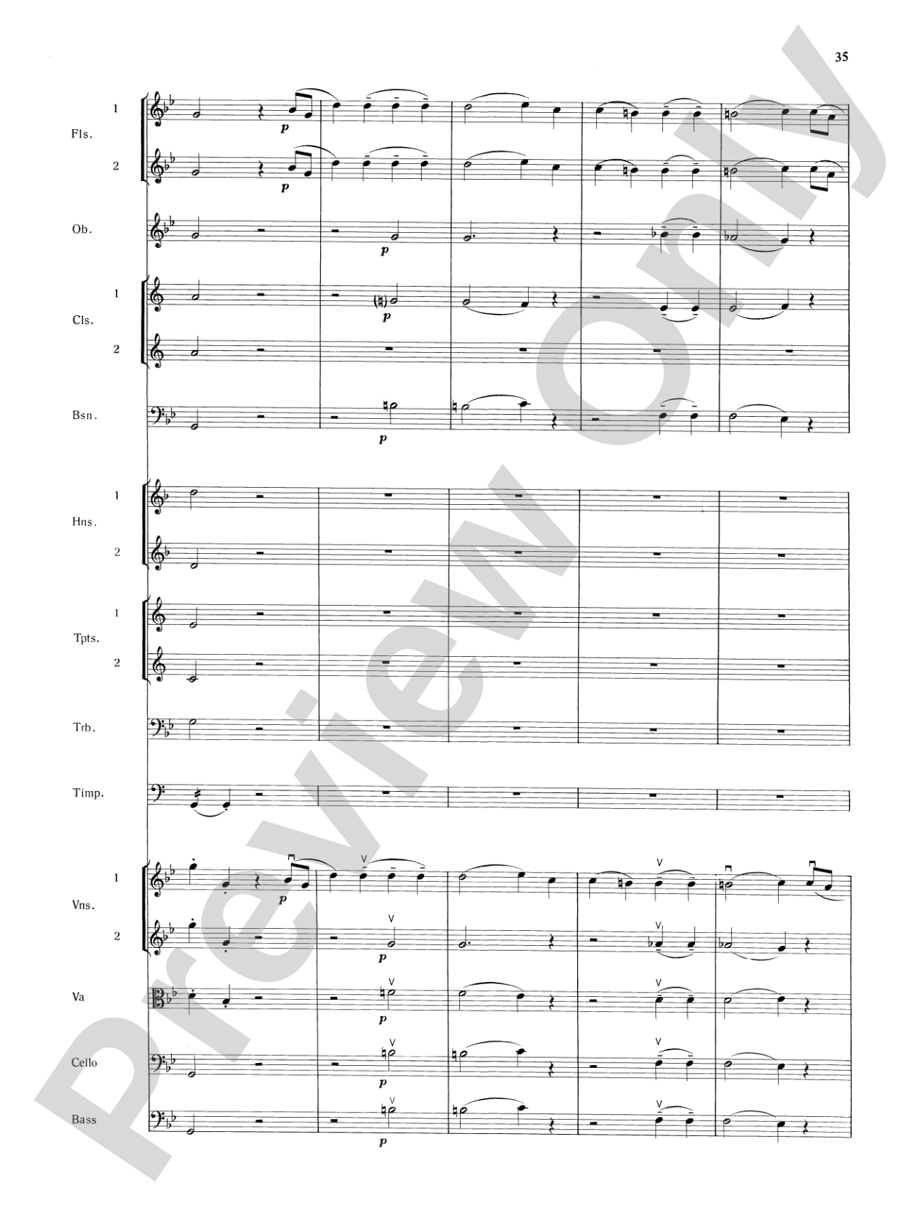 Mozart's Symphony No. 25 in G Minor, 3rd & 4th Movements: Full Orchestra Conductor Score & Parts
