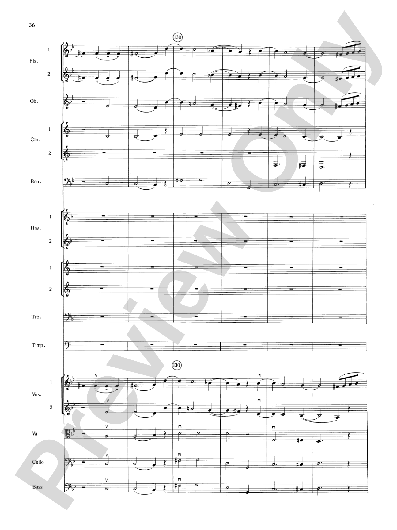 Mozart's Symphony No. 25 in G Minor, 3rd & 4th Movements: Full Orchestra Conductor Score & Parts