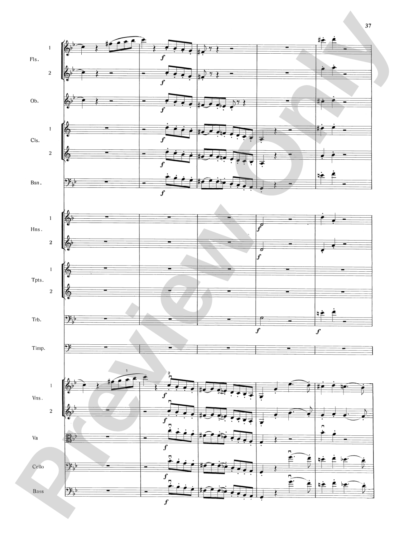Mozart's Symphony No. 25 in G Minor, 3rd & 4th Movements: Full Orchestra Conductor Score & Parts