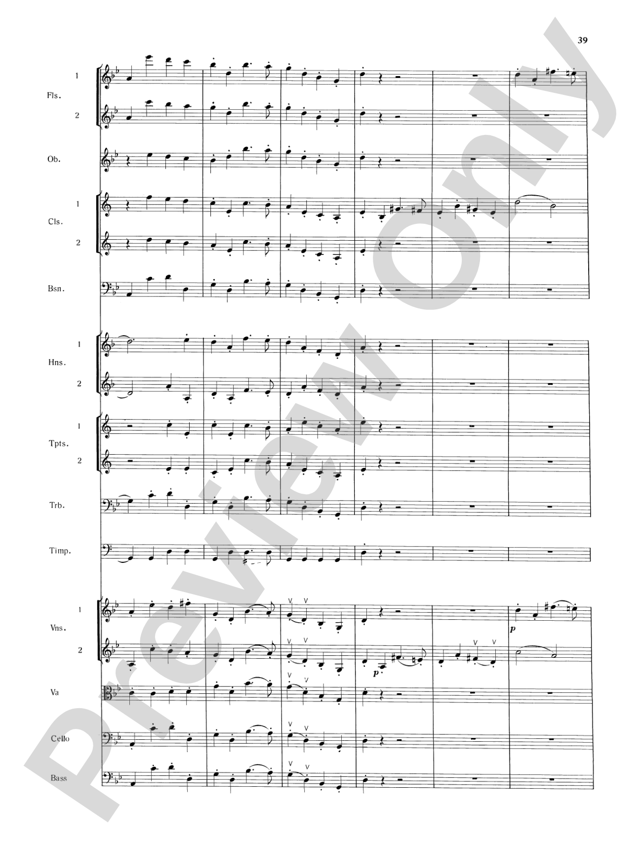 Mozart's Symphony No. 25 in G Minor, 3rd & 4th Movements: Full Orchestra Conductor Score & Parts