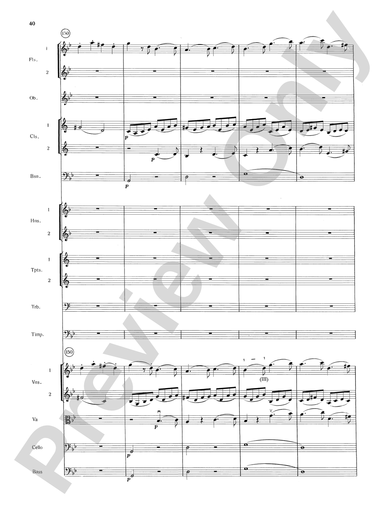 Mozart's Symphony No. 25 in G Minor, 3rd & 4th Movements: Full Orchestra Conductor Score & Parts