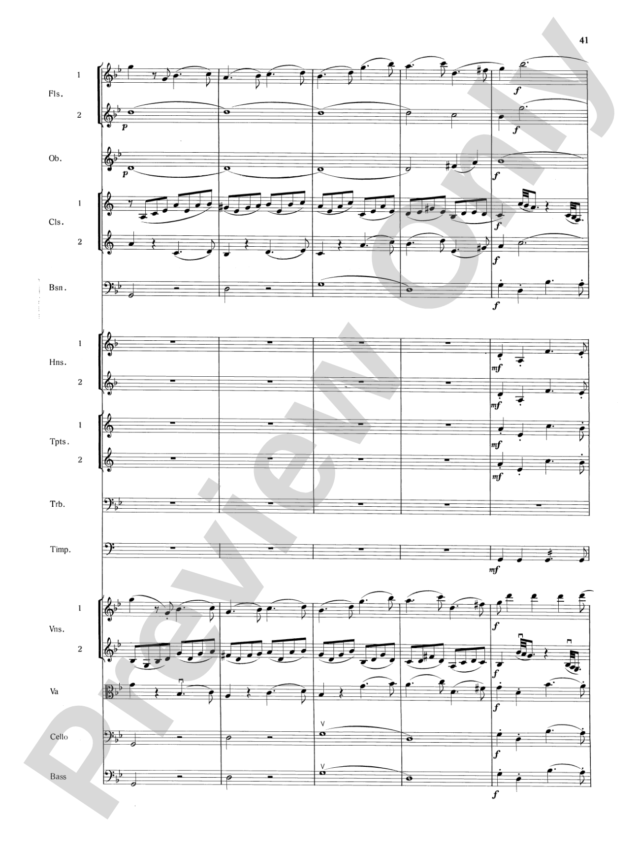 Mozart's Symphony No. 25 in G Minor, 3rd & 4th Movements: Full Orchestra Conductor Score & Parts