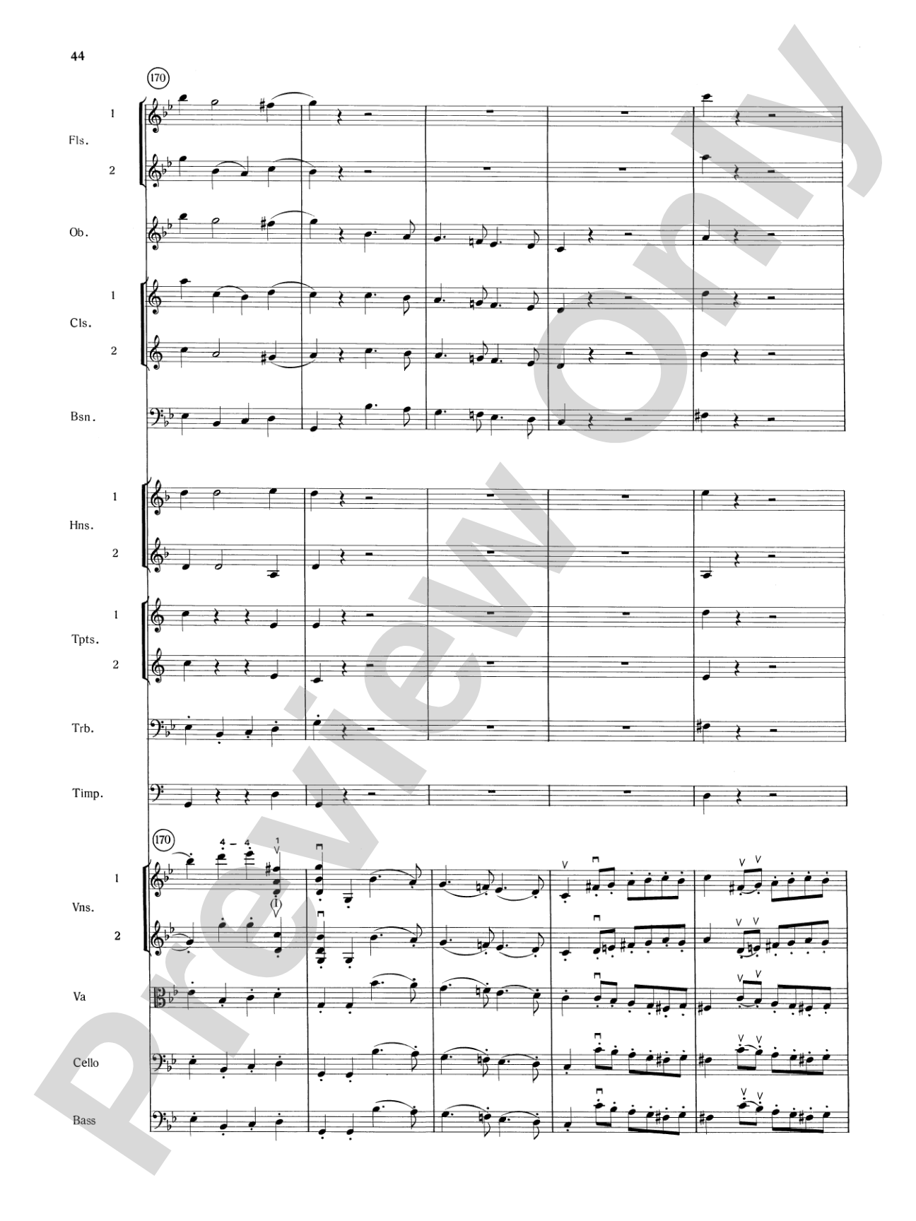 Mozart's Symphony No. 25 in G Minor, 3rd & 4th Movements: Full Orchestra Conductor Score & Parts