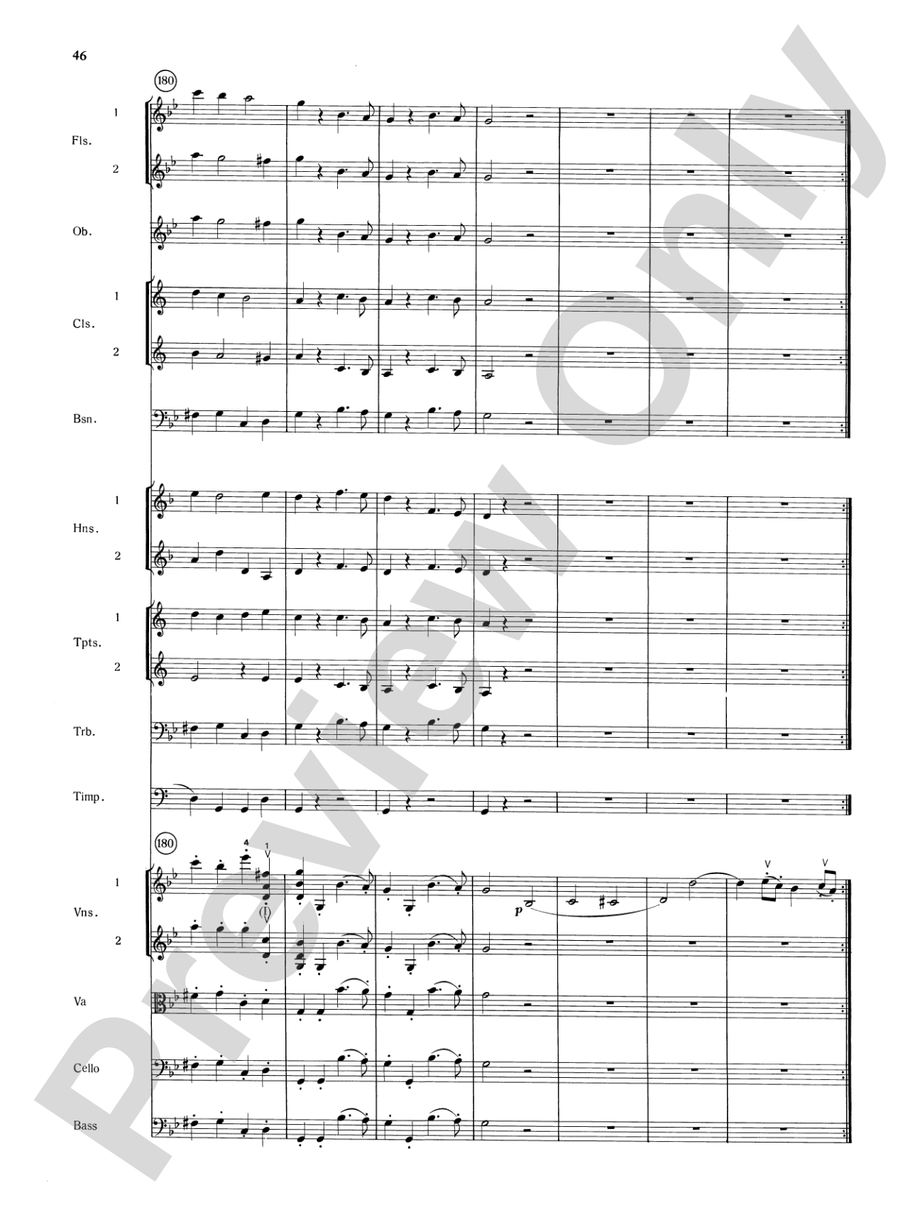 Mozart's Symphony No. 25 in G Minor, 3rd & 4th Movements: Full Orchestra Conductor Score & Parts