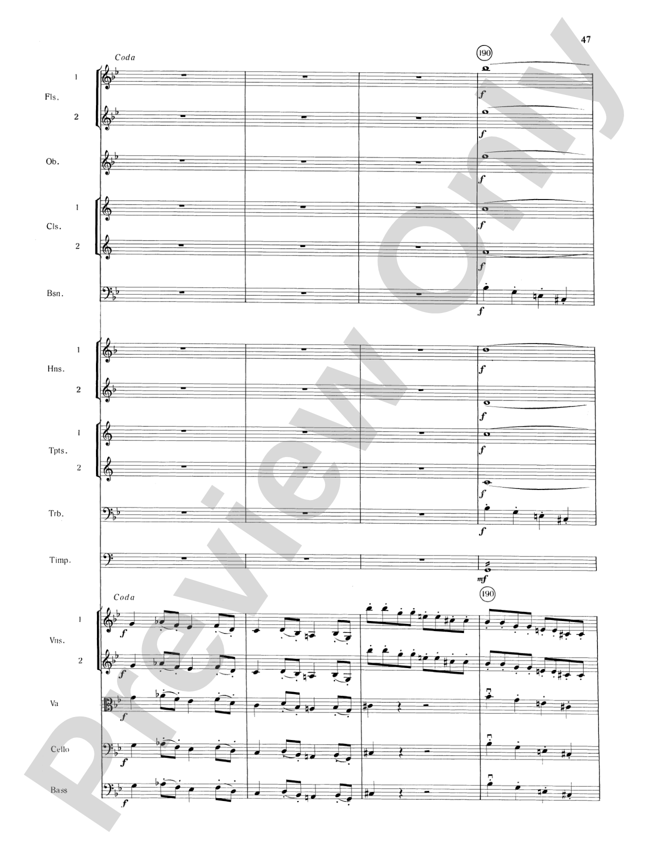 Mozart's Symphony No. 25 in G Minor, 3rd & 4th Movements: Full Orchestra Conductor Score & Parts