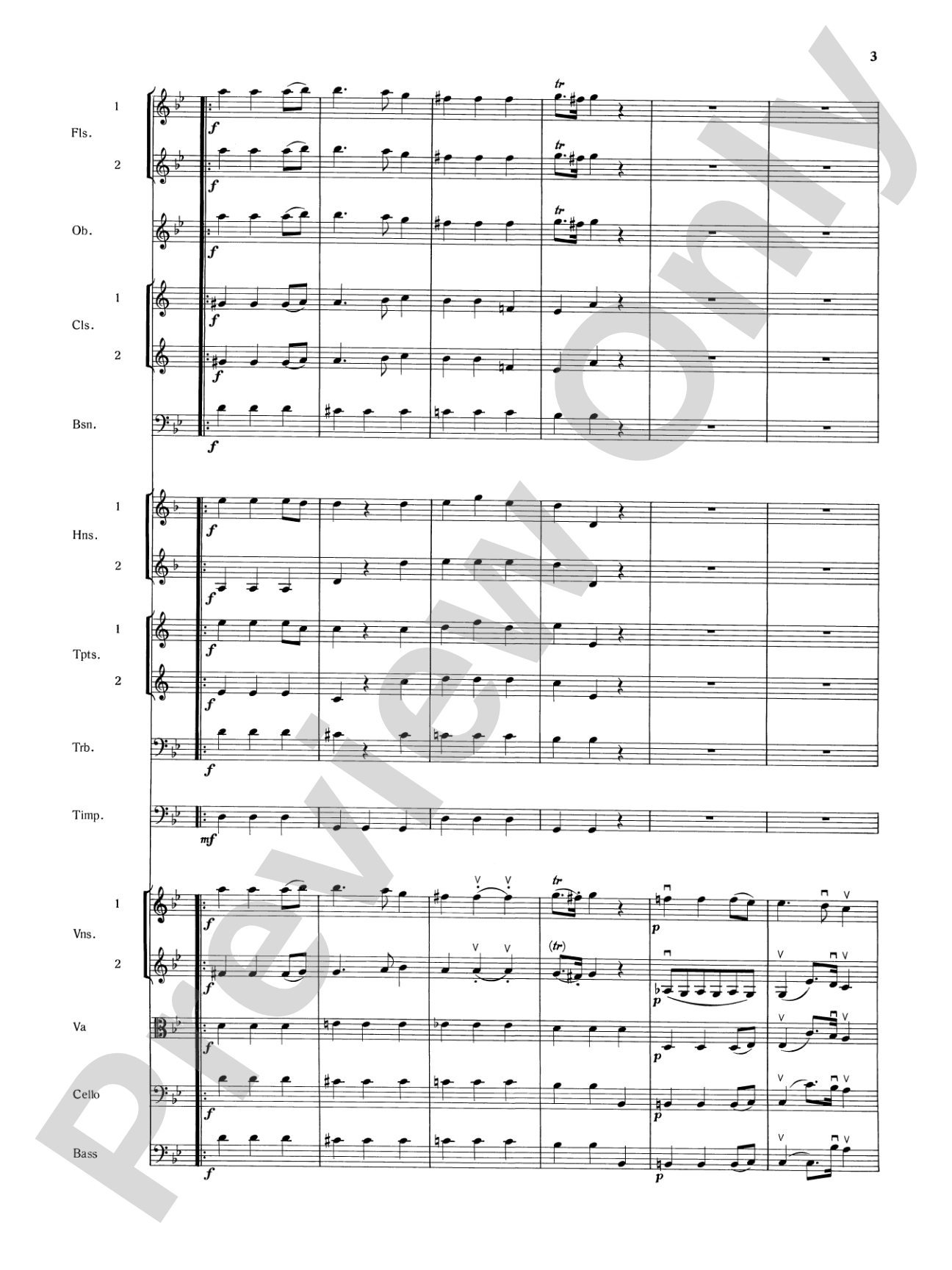 Mozart's Symphony No. 25 in G Minor, 3rd & 4th Movements: Full Orchestra Conductor Score & Parts