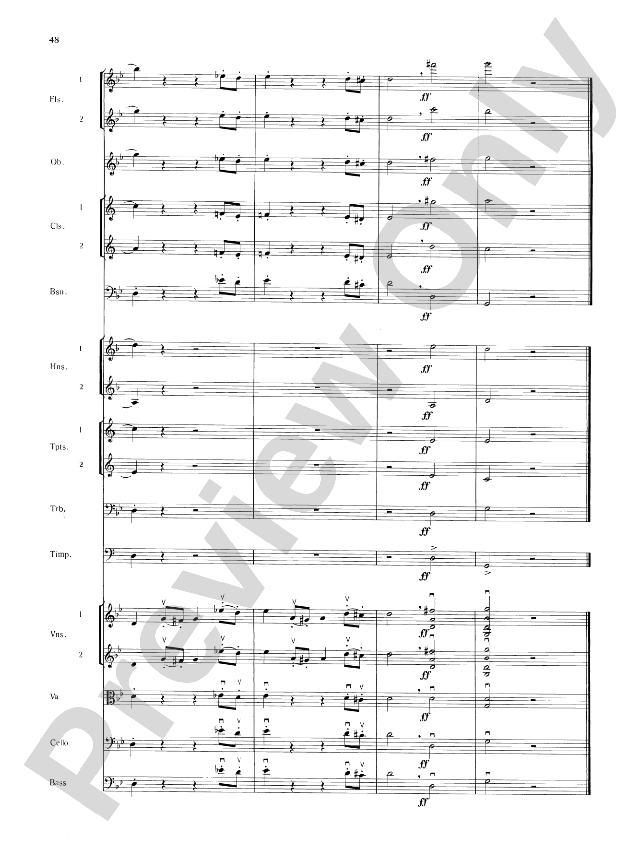 Mozart's Symphony No. 25 in G Minor, 3rd & 4th Movements: Full Orchestra Conductor Score & Parts