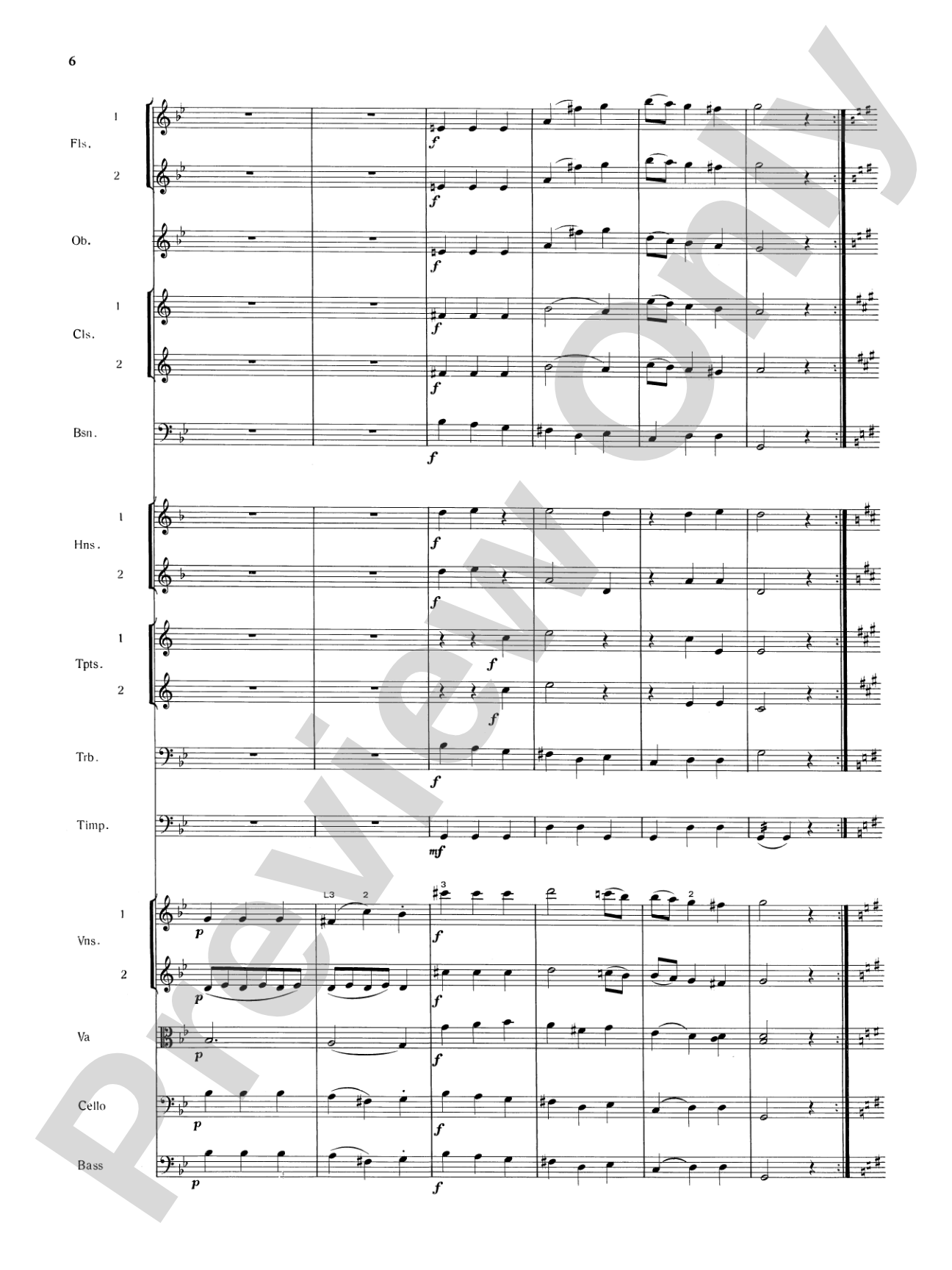 Mozart's Symphony No. 25 in G Minor, 3rd & 4th Movements: Full Orchestra Conductor Score & Parts