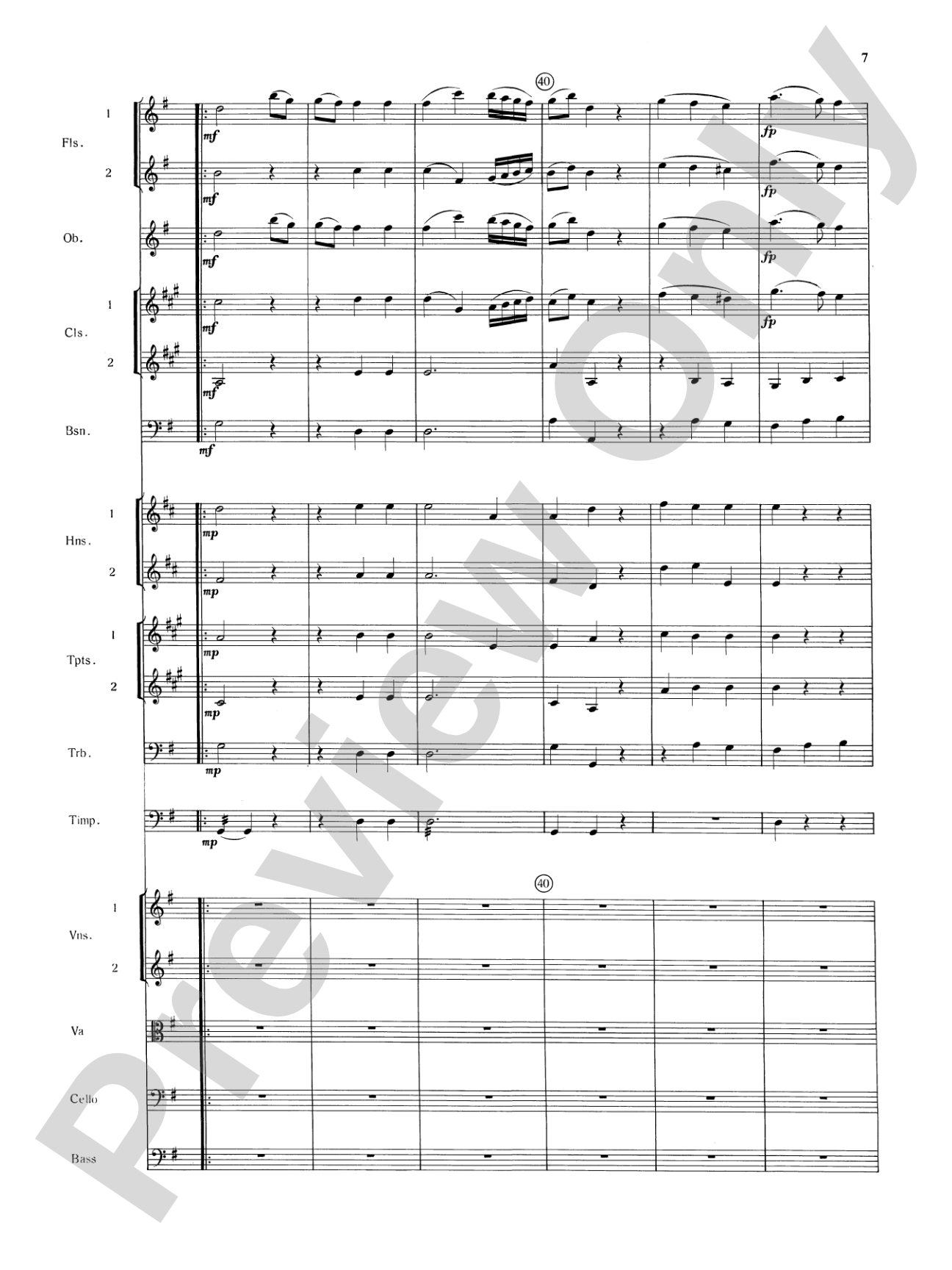 Mozart's Symphony No. 25 in G Minor, 3rd & 4th Movements: Full Orchestra Conductor Score & Parts