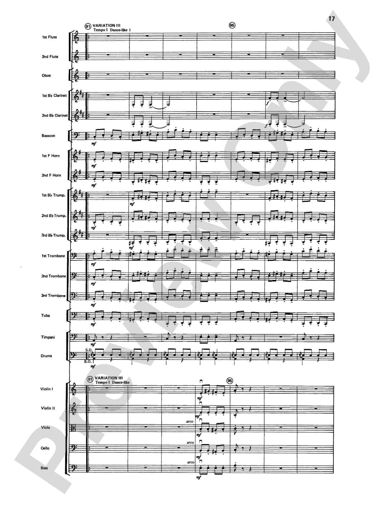 Variations on a Paganini Theme: Full Orchestra Conductor Score & Parts