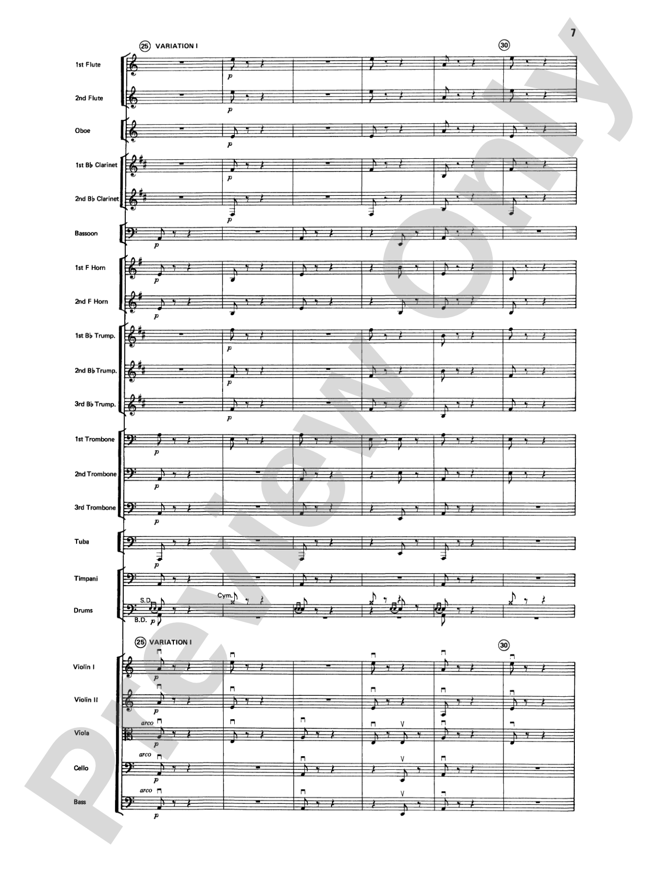 Variations on a Paganini Theme: Full Orchestra Conductor Score & Parts