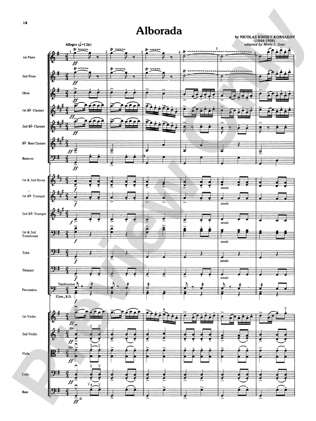 Fandango and Alborado: Full Orchestra Conductor Score & Parts