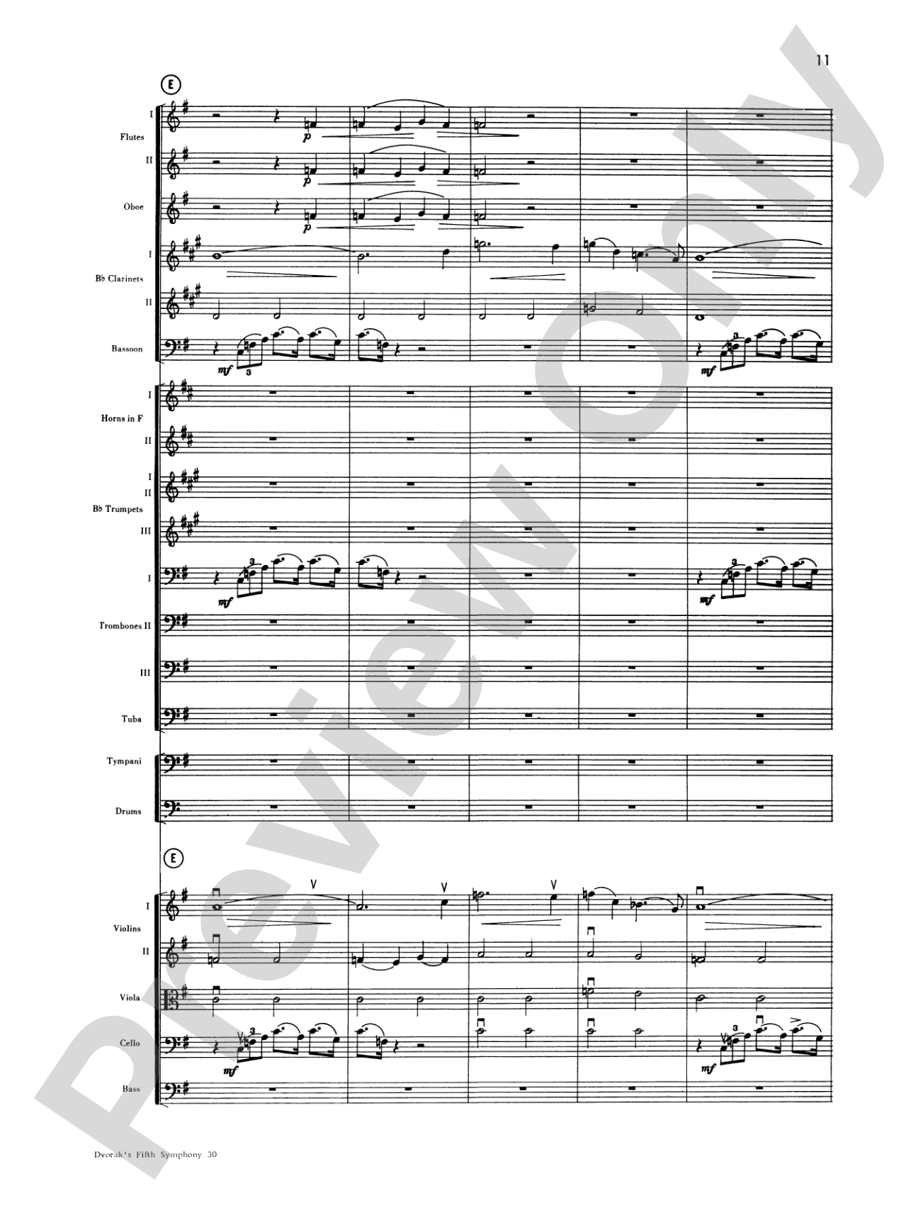 Dvorák's 5th Symphony ("New World," 4th Movement): Full Orchestra Conductor Score & Parts