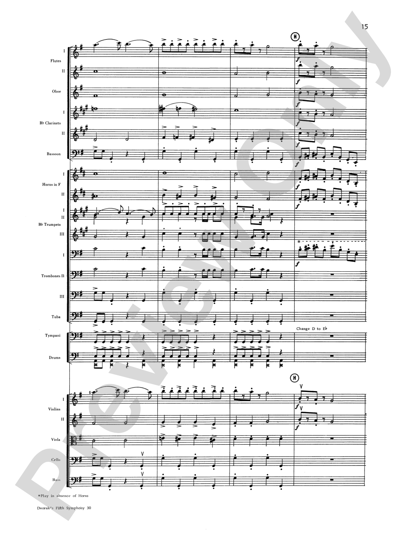 Dvorák's 5th Symphony ("New World," 4th Movement): Full Orchestra Conductor Score & Parts