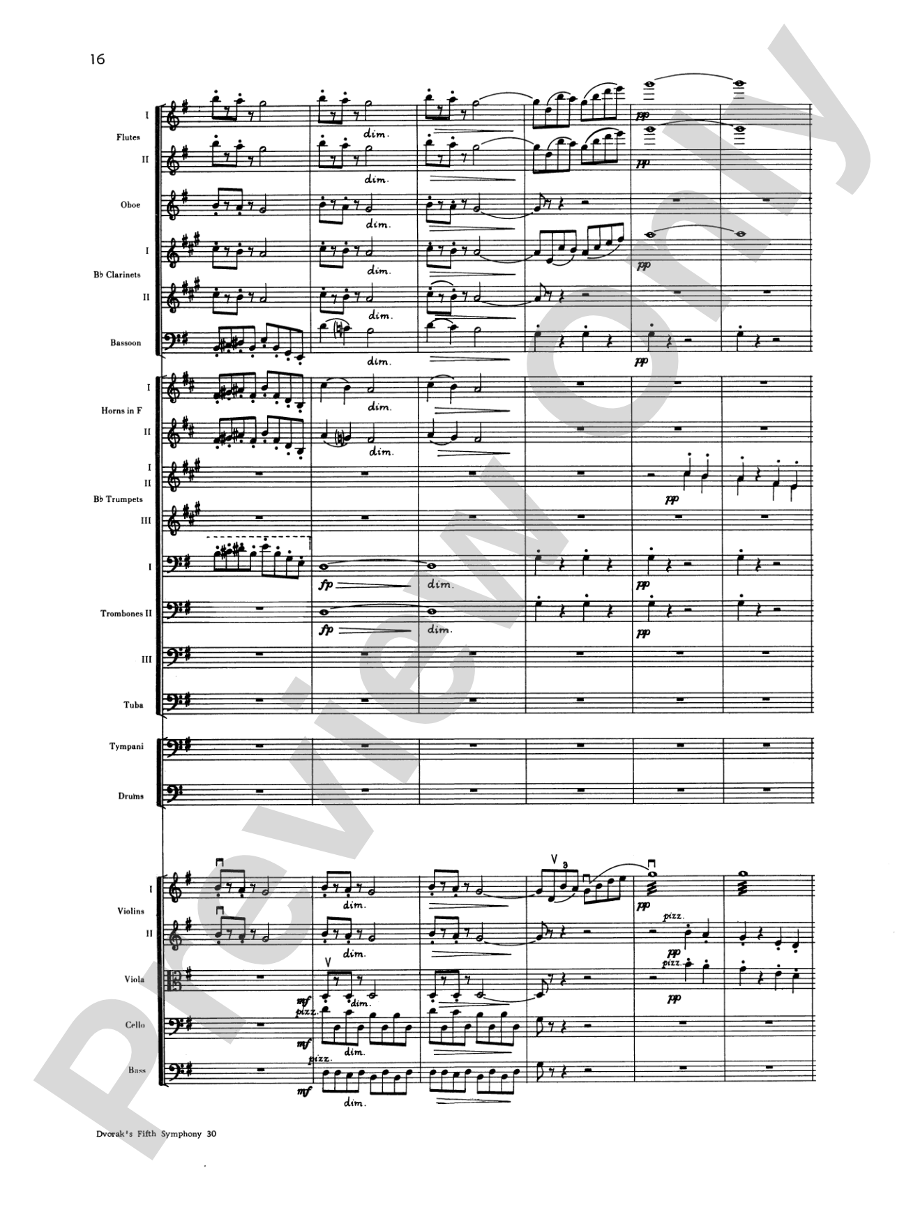 Dvorák's 5th Symphony ("New World," 4th Movement): Full Orchestra Conductor Score & Parts