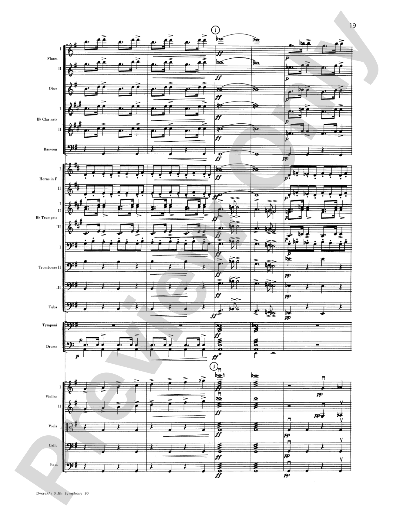 Dvorák's 5th Symphony ("New World," 4th Movement): Full Orchestra Conductor Score & Parts
