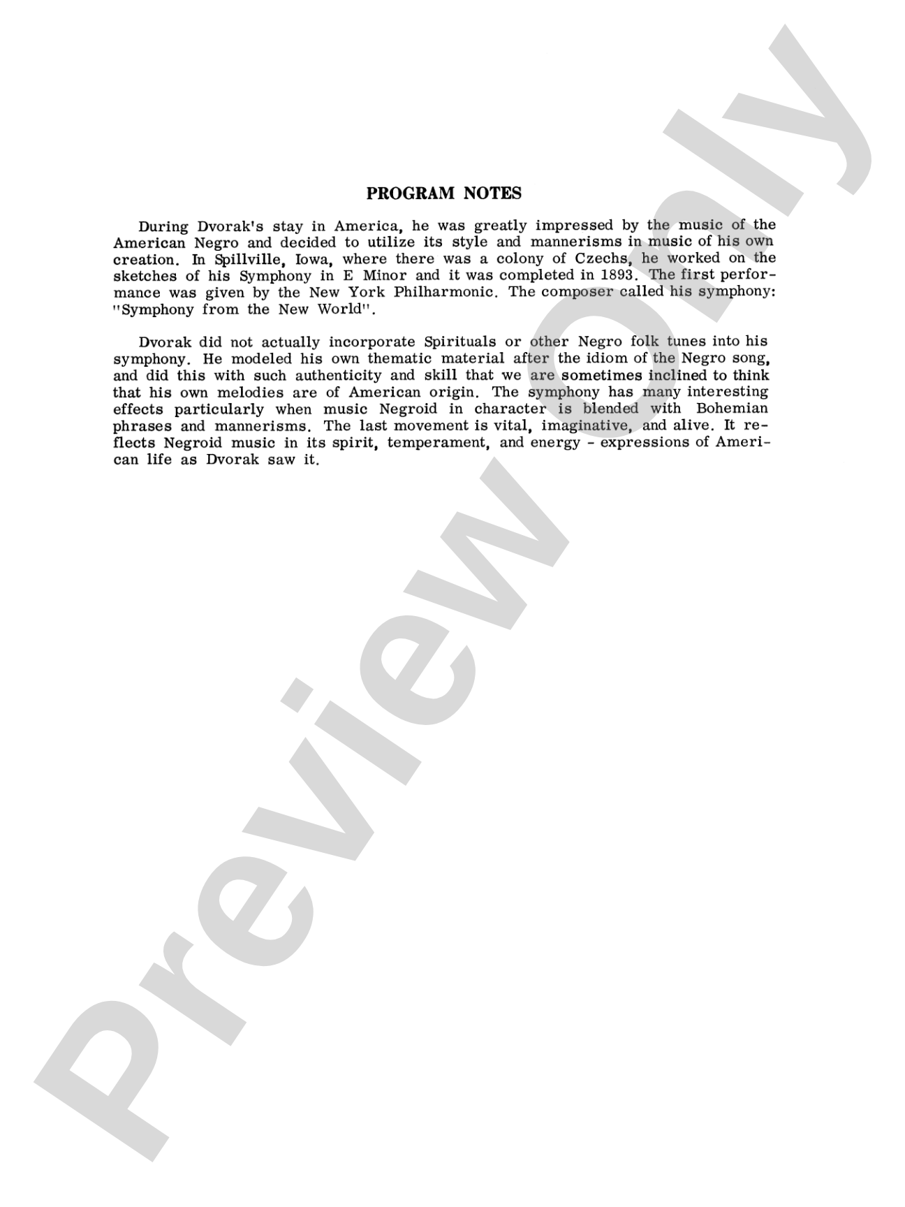 Dvorák's 5th Symphony ("New World," 4th Movement): Full Orchestra Conductor Score & Parts