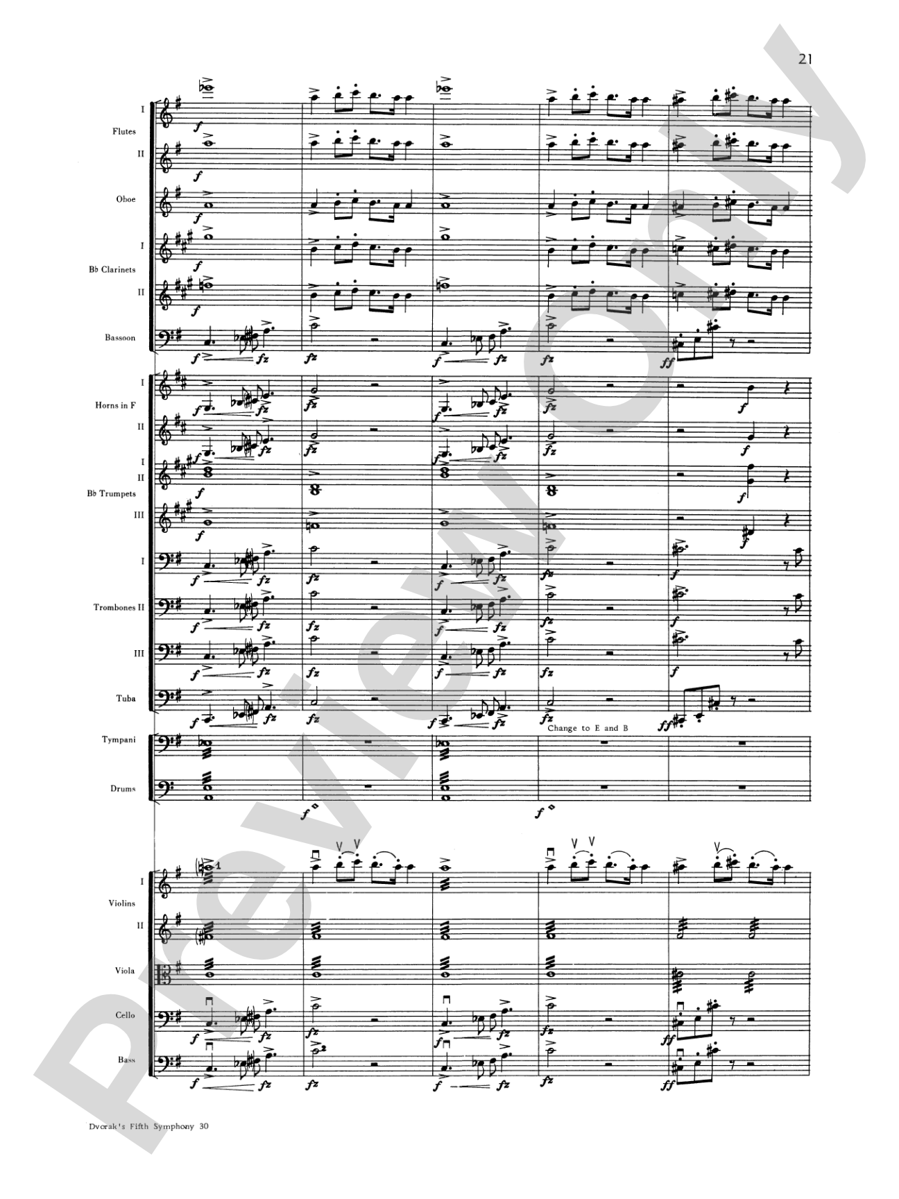 Dvorák's 5th Symphony ("New World," 4th Movement): Full Orchestra Conductor Score & Parts