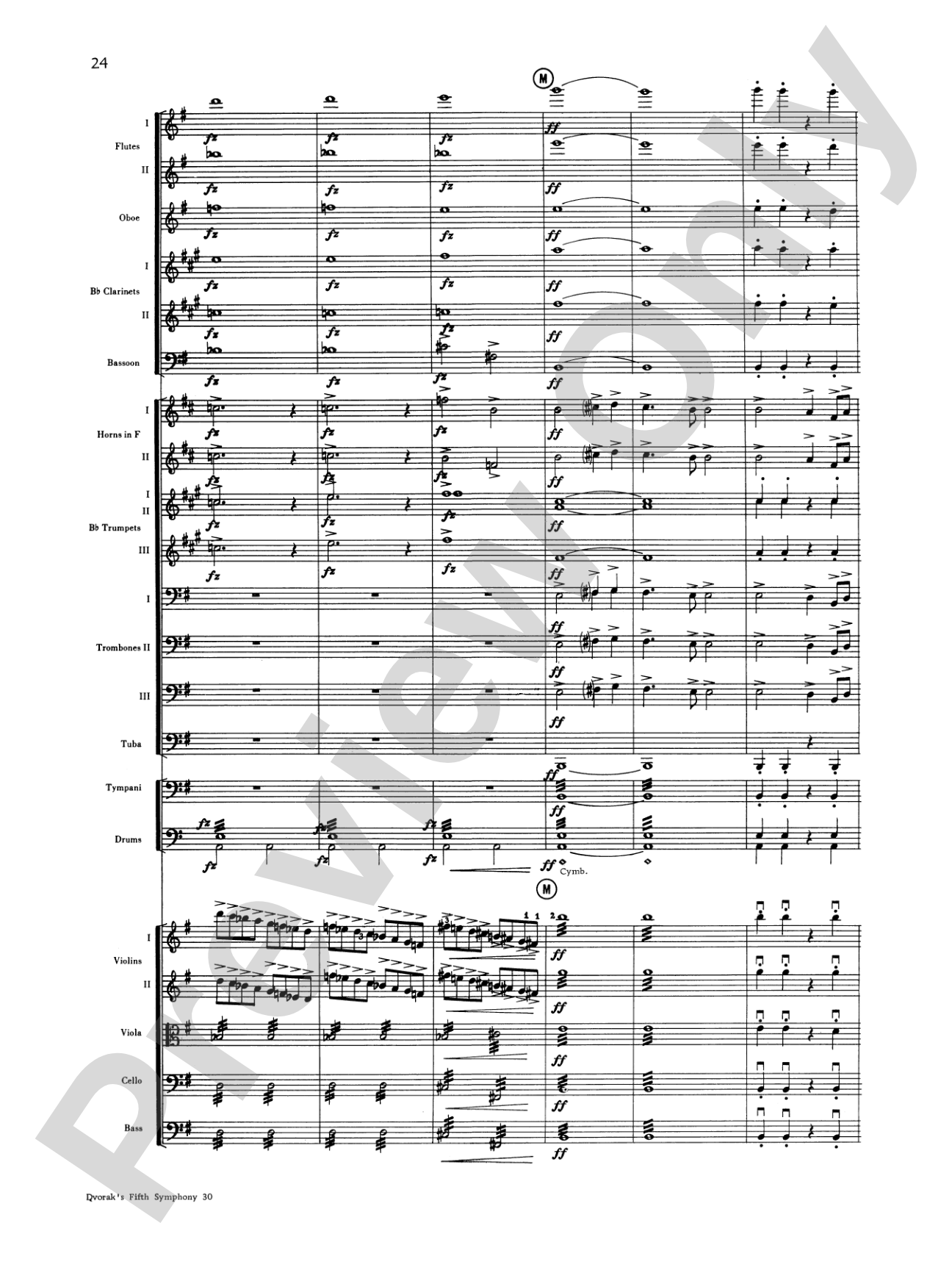 Dvorák's 5th Symphony ("New World," 4th Movement): Full Orchestra Conductor Score & Parts