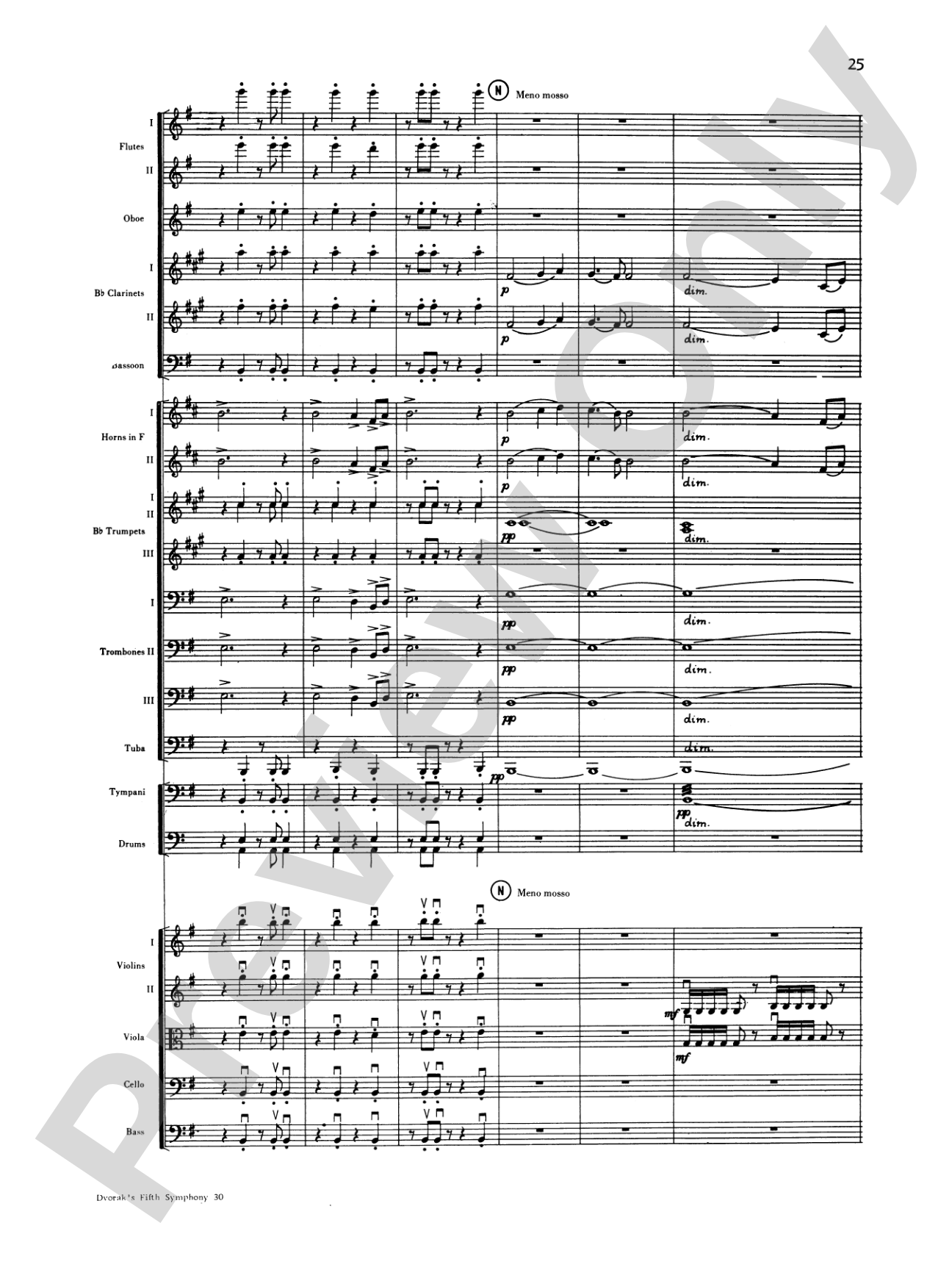 Dvorák's 5th Symphony ("New World," 4th Movement): Full Orchestra Conductor Score & Parts