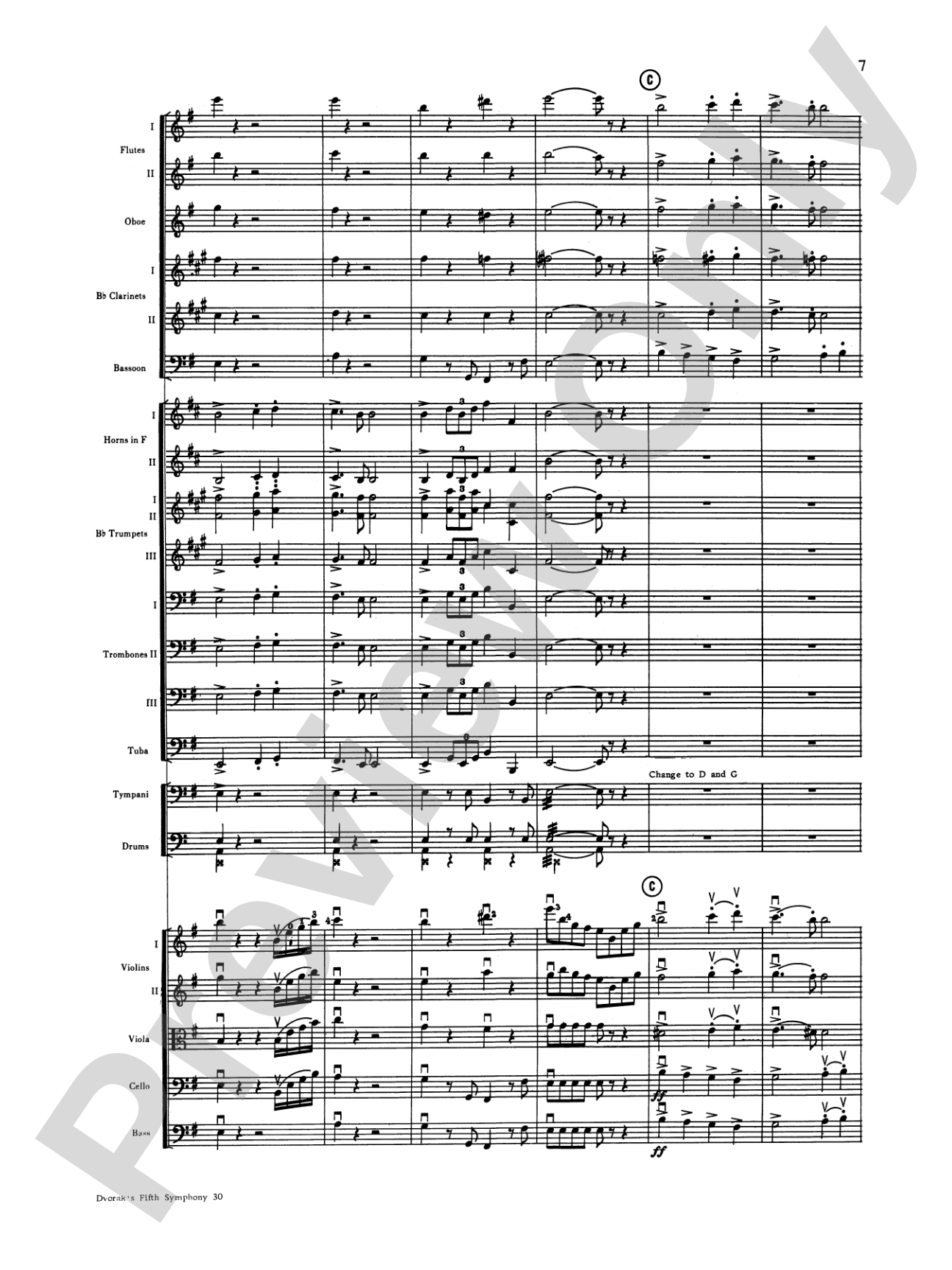 Dvorák's 5th Symphony ("New World," 4th Movement): Full Orchestra Conductor Score & Parts