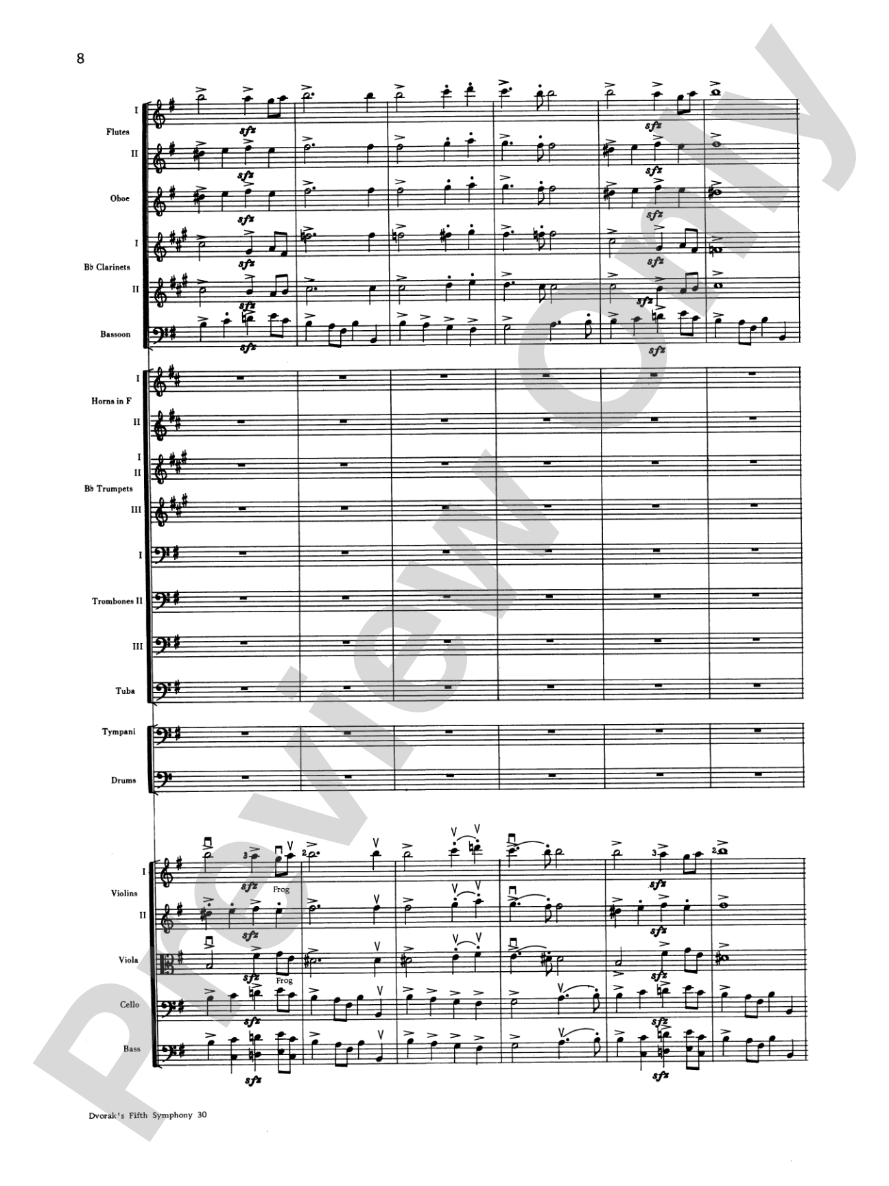 Dvorák's 5th Symphony ("New World," 4th Movement): Full Orchestra Conductor Score & Parts