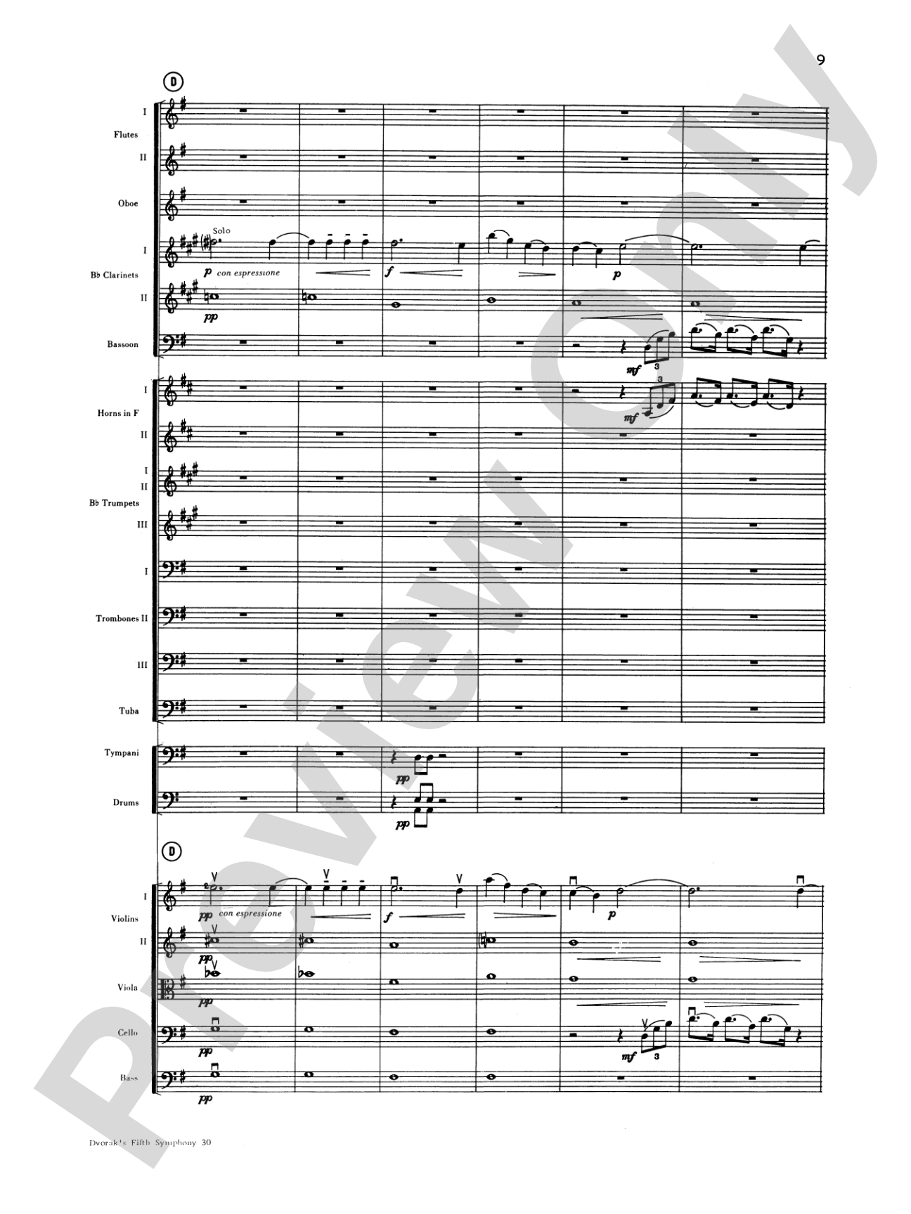 Dvorák's 5th Symphony ("New World," 4th Movement): Full Orchestra Conductor Score & Parts